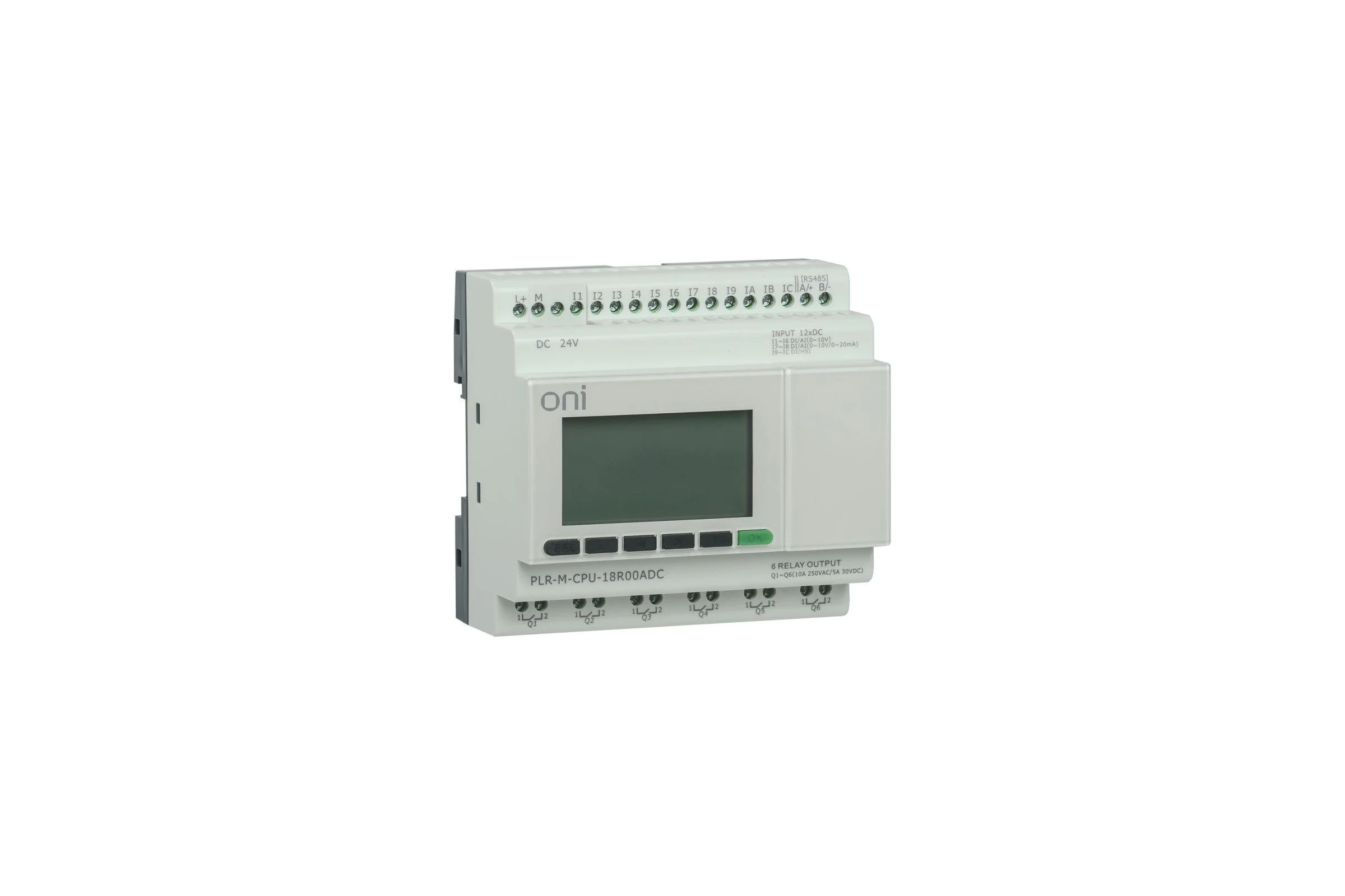 Программируемый контроллер ONI микро ПЛК PLR-M. CPU DI12/DO06R 24В DC PLR-M-CPU-18R00ADC