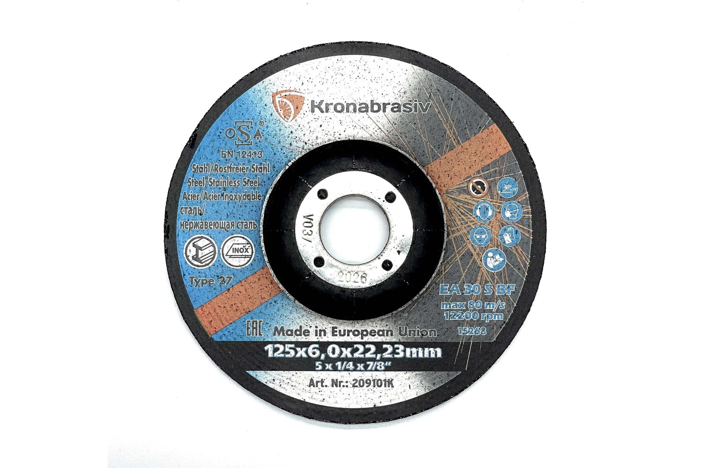 Диск зачистной KRONABRASIV 125х6.0х22.23 ECO, сталь 209101K