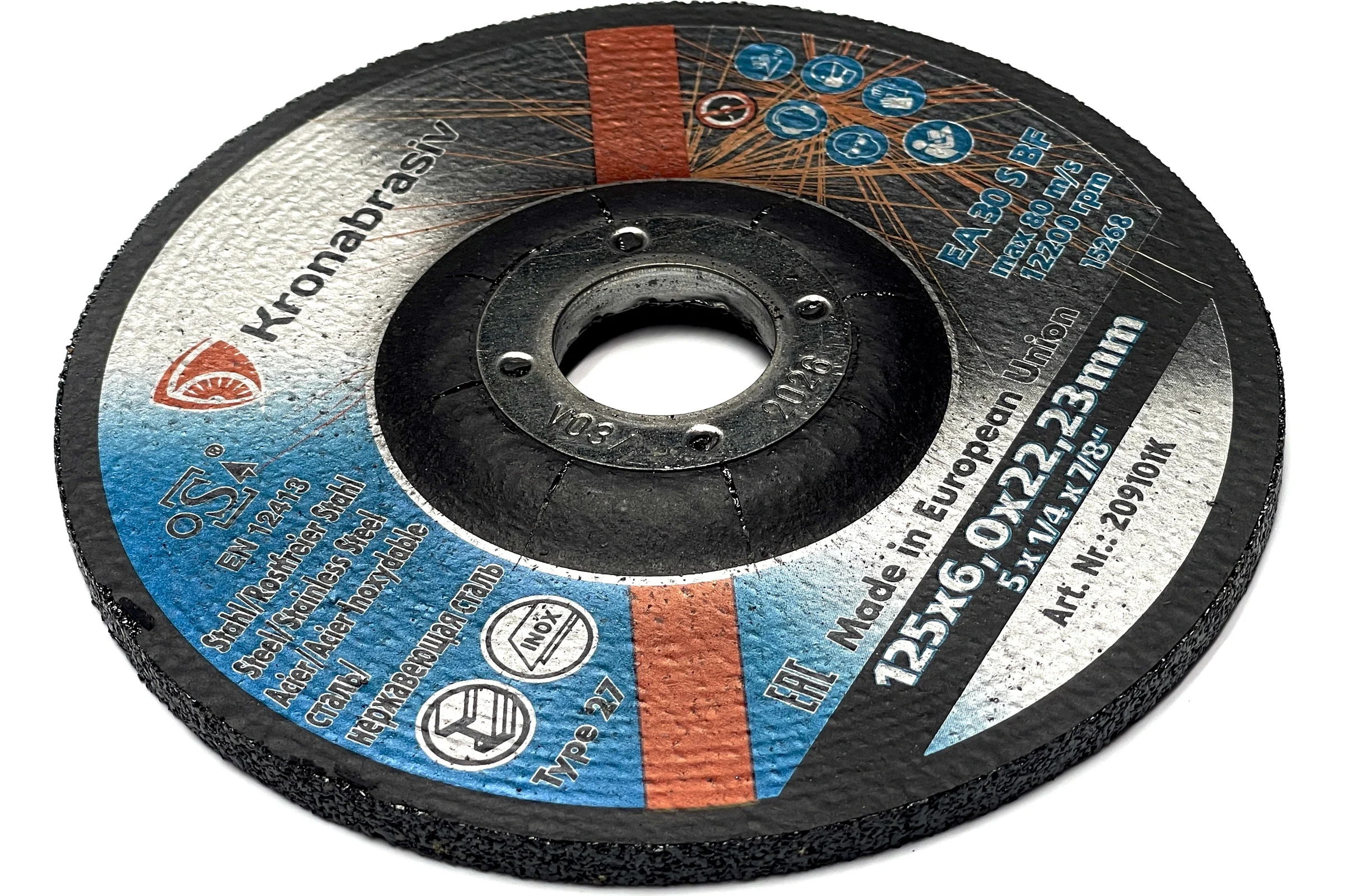 Диск зачистной KRONABRASIV 125х6.0х22.23 ECO, сталь 209101K