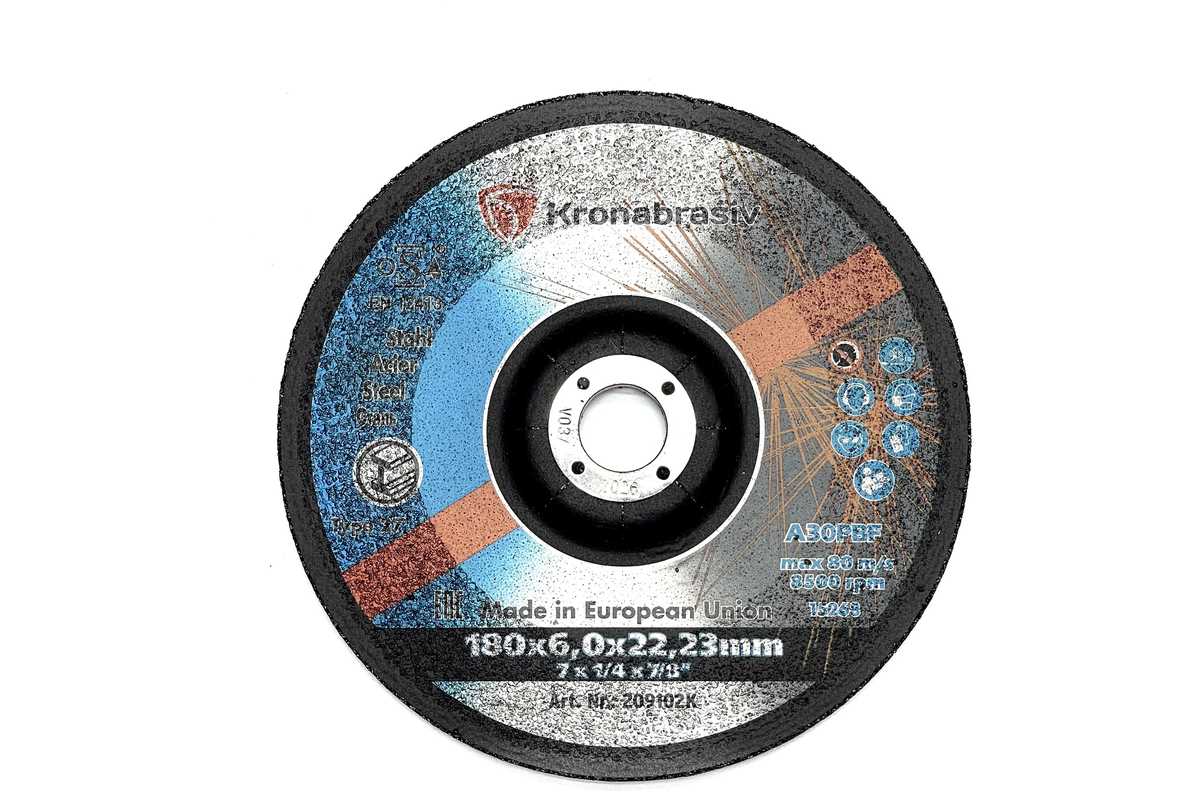 Диск зачистной KRONABRASIV 180х6.0х22.23 ECO, сталь 209102K
