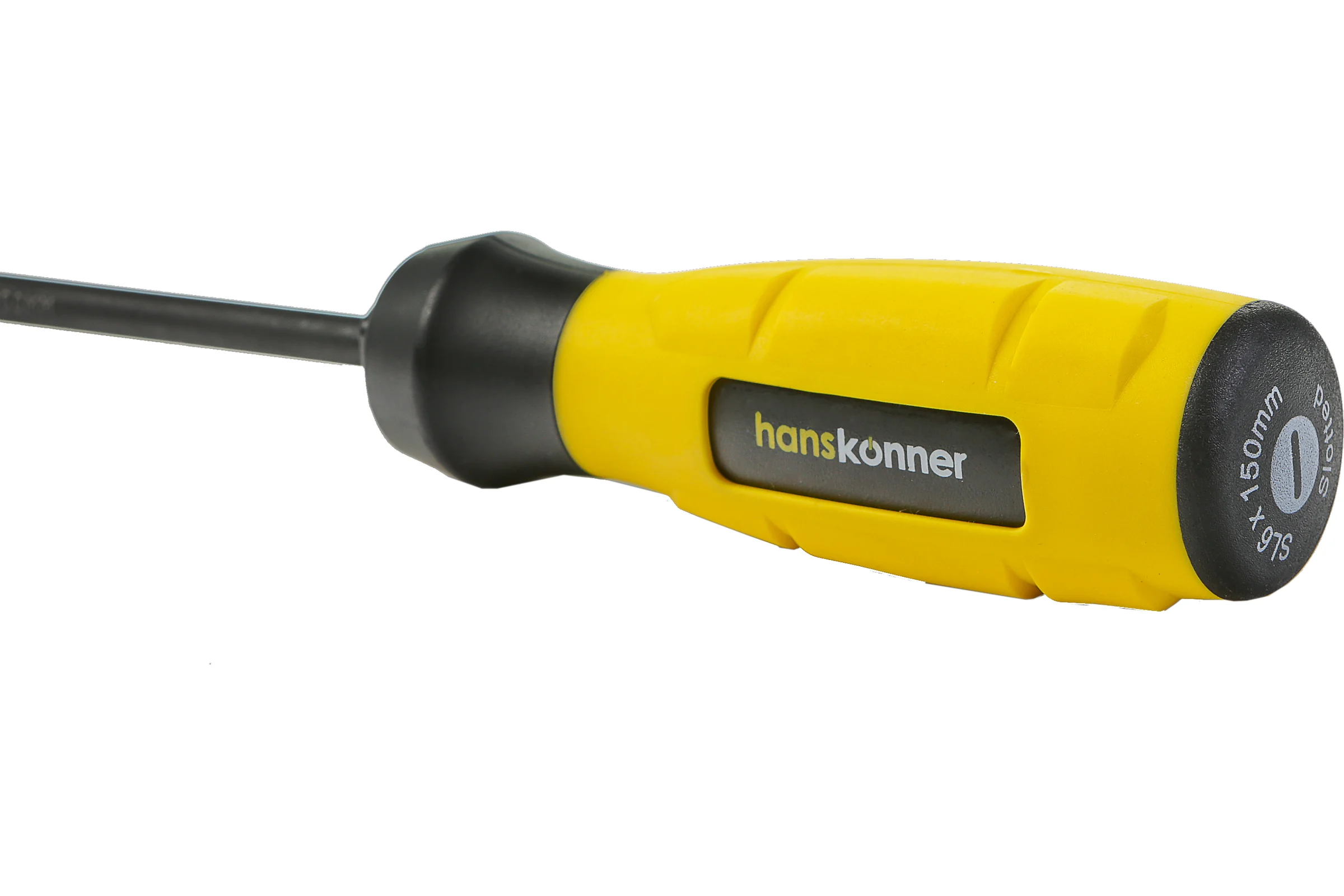 Шлицевая отвертка Hanskonner 6x150 алмазный наконечник, твердость 59 HRC, S2, HK1040-16-SL6-150
