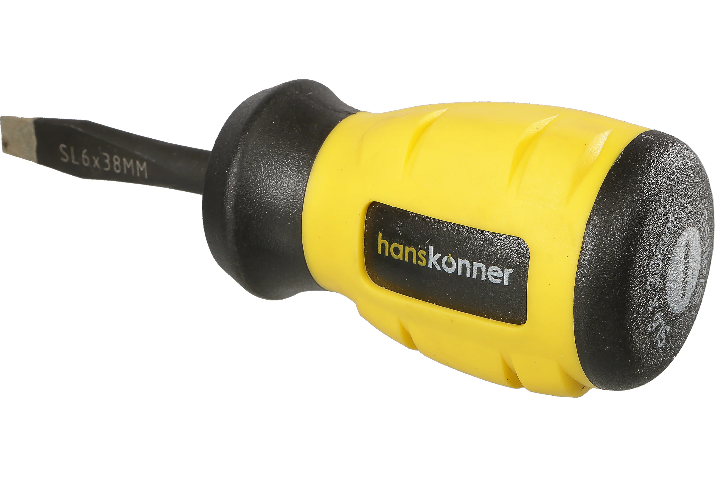 Шлицевая отвертка Hanskonner 6x38 алмазный наконечник, твердость 59 HRC, S2, HK1040-16-SL6-38