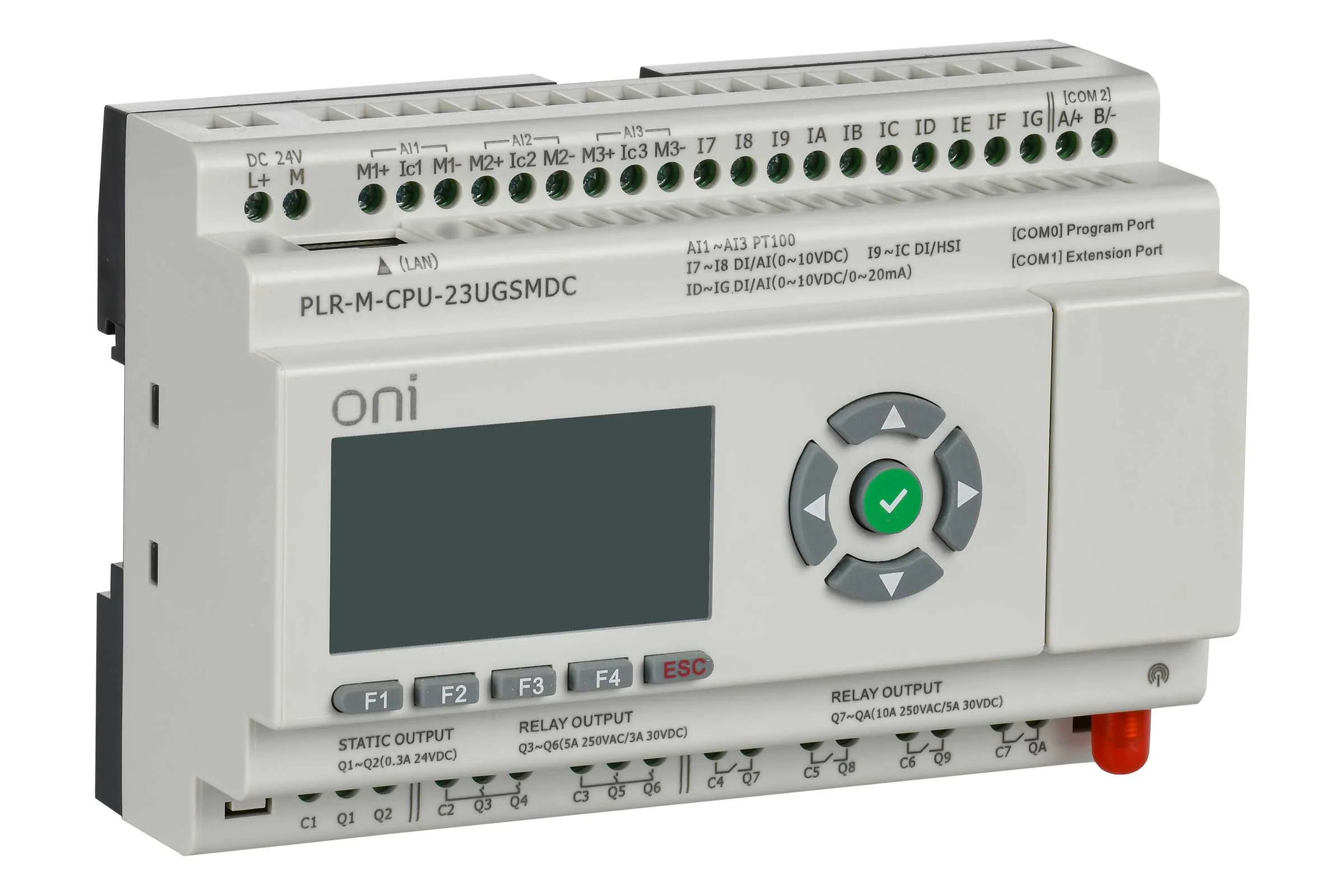 Микро ONI ПЛК PLR-M. CPU с GSM DI10/PT3/DO08(R)/02(T) 24В DC PLR-M-CPU-23UGSMDC
