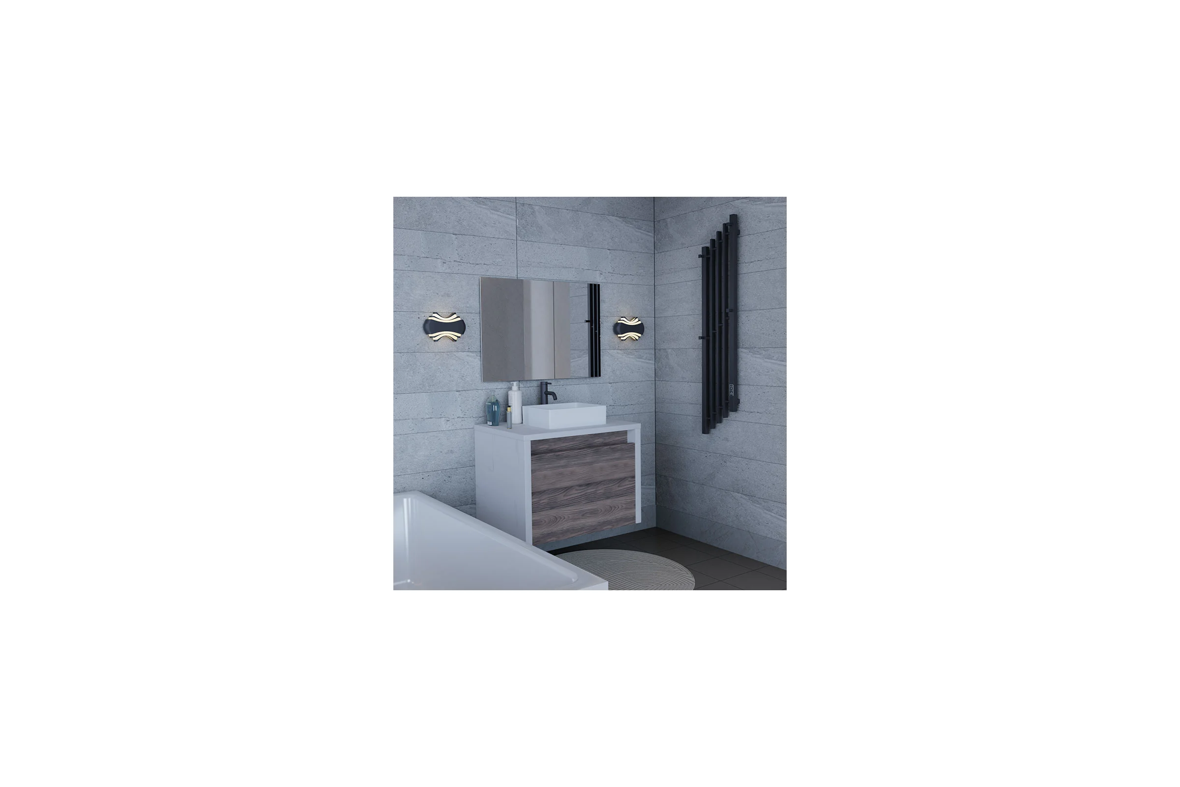 Полотенцесушитель электрический Melodia della vita Desire Cascade Ferrum 120х23 ,П5, 4 крючка, черный MTRDCF12023bk 22652