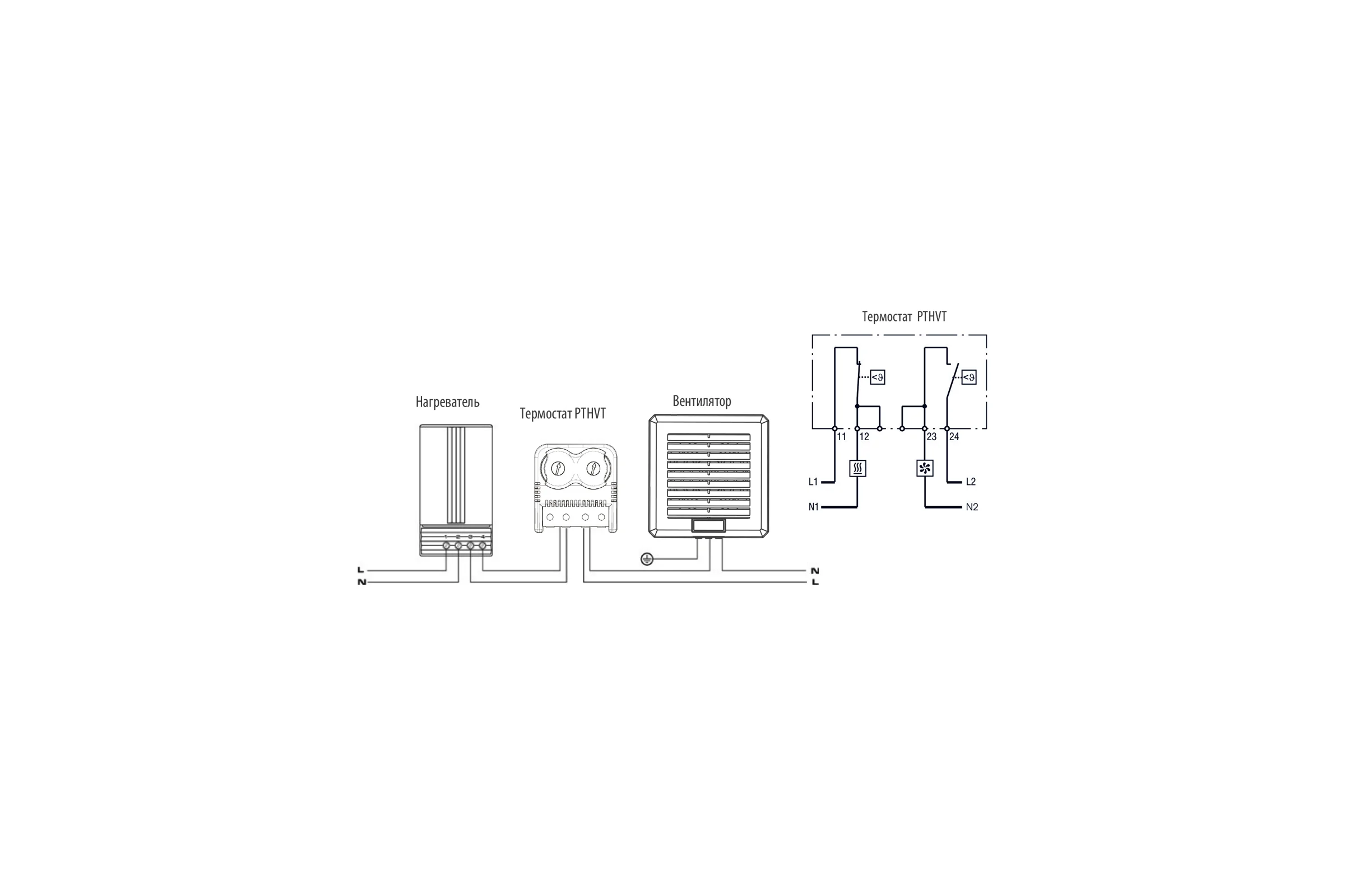 Сдвоенные термостат Plastim NC+NO контакт PTHVT