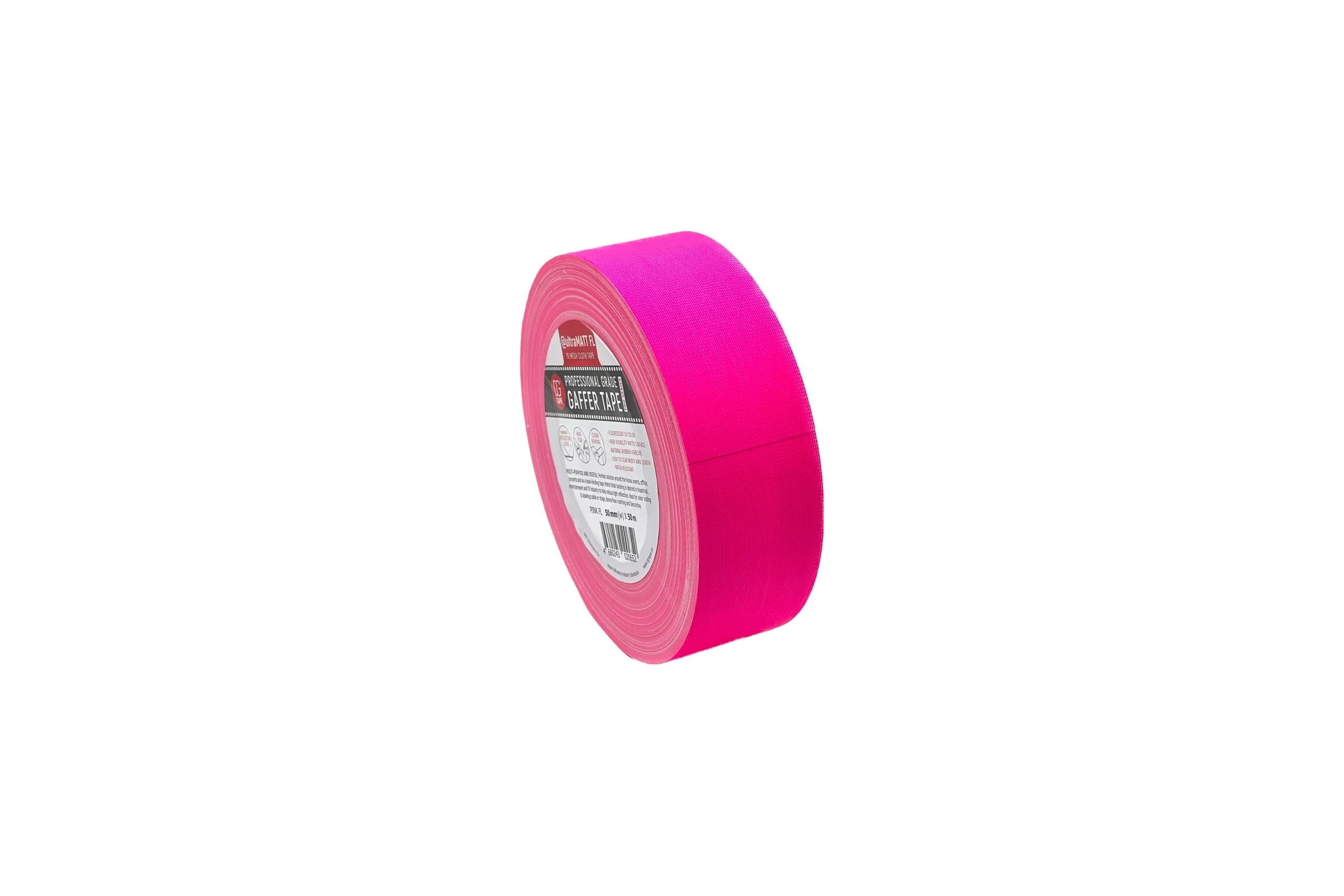 Клейкая лента DGTAPE ultraMATT - Гаффа тейп 50мм/50м - Розовый (светится в ультрафиолете) UMF50/50/P