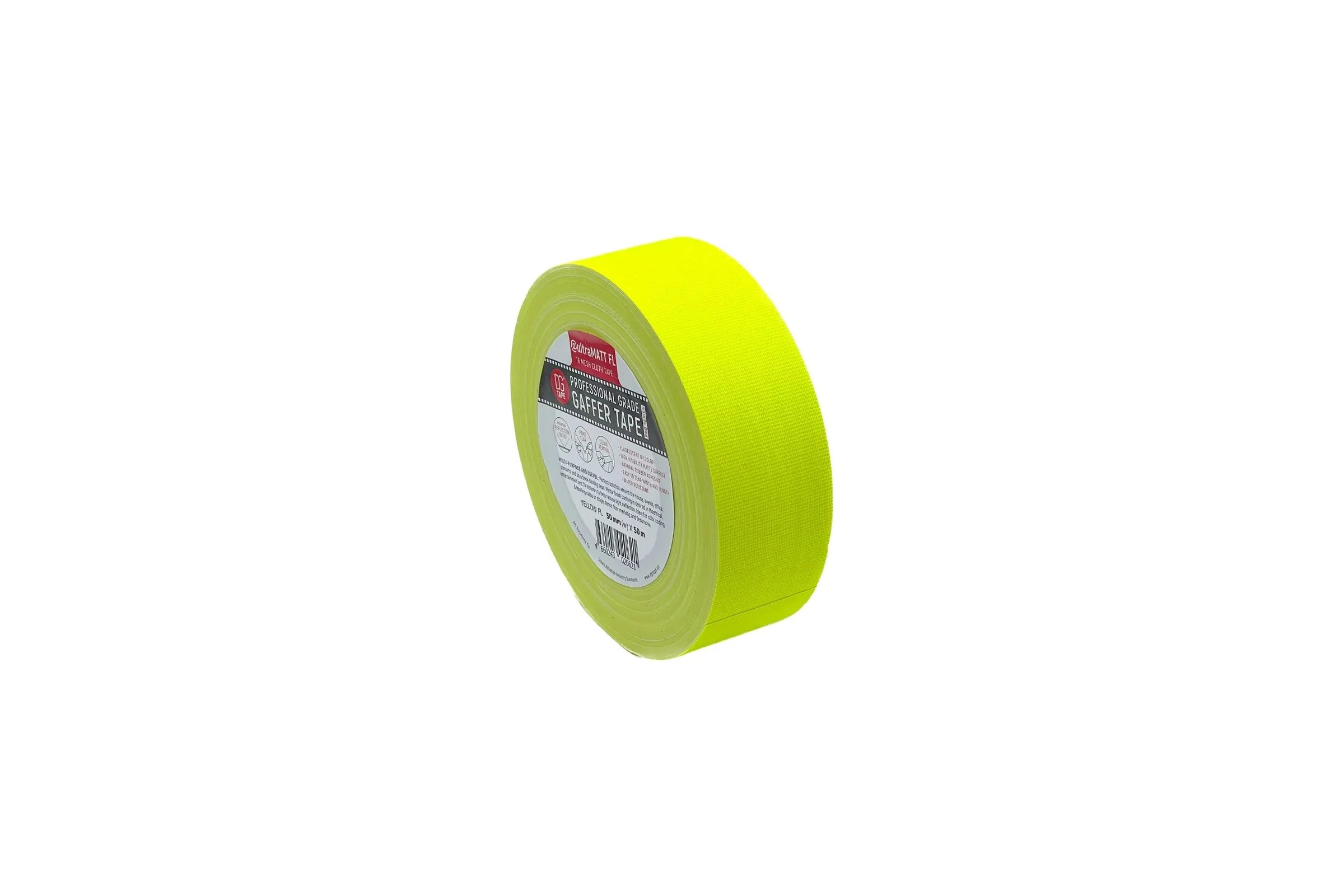 Клейкая лента DGTAPE ultraMATT - Гаффа тейп 50мм/50м - Желтый (светится в ультрафиолете) UMF50/50/Y
