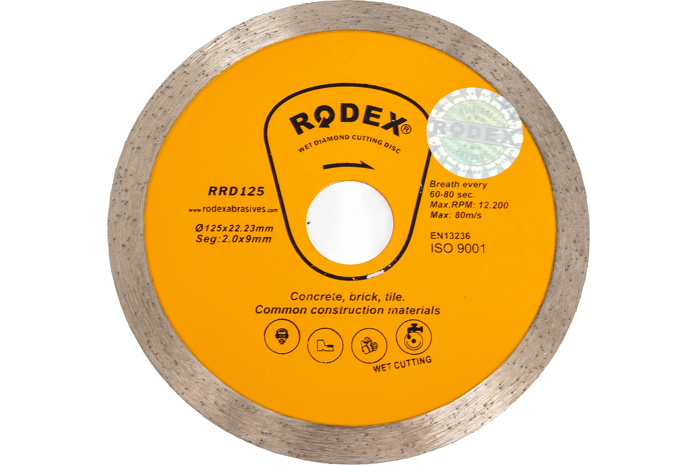 Отрезной алмазный круг супертонкий (керамическая резка) RODEX 125х22.2 мм RRD125