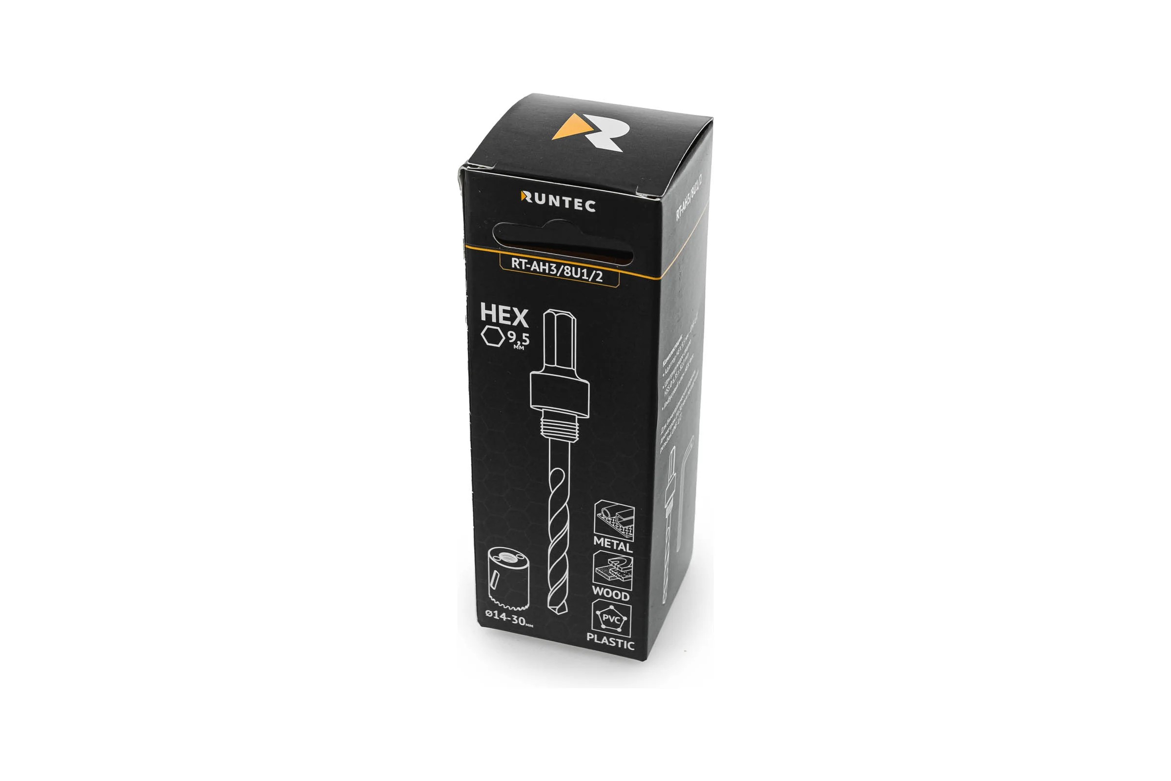 Адаптер для биметаллических коронок RUNTEC 14-30 мм, HEX 9,5 мм - UNF ½ RT-AH3/8U1/2