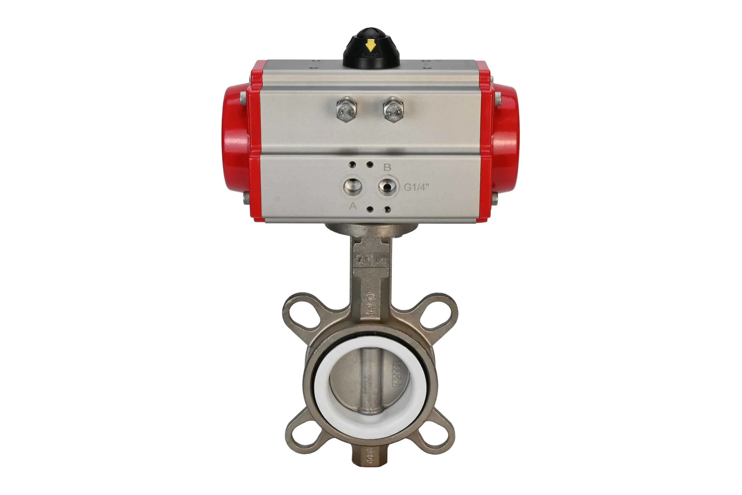 Затвор DN.ru 316L-316L-PTFE Ду125 Ру16 с пневмоприводом D050-01613