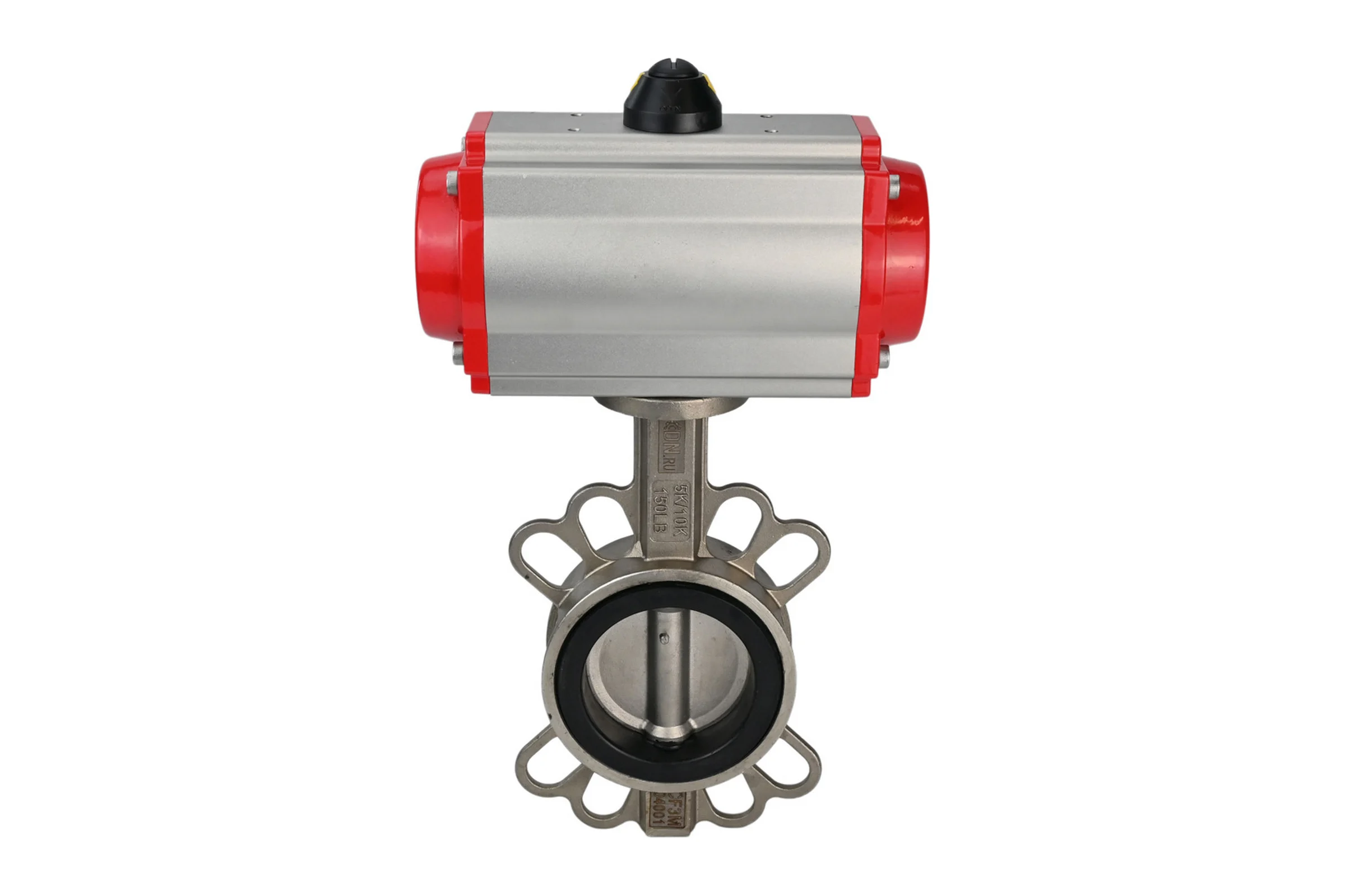 Затвор DN.ru 316L-316L-NBR Ду300 Ру16 с пневмоприводом, пневмораспределителем D050-01512