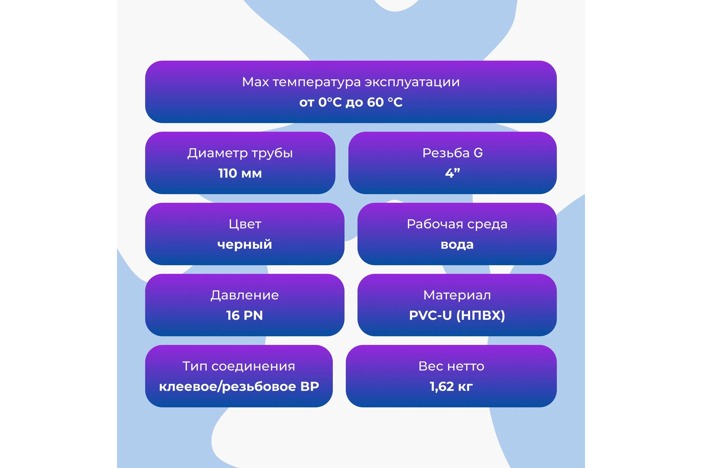 Ревизия AQUAVIVA НПВХ 110 ВР с заглушкой 4 НР 64789