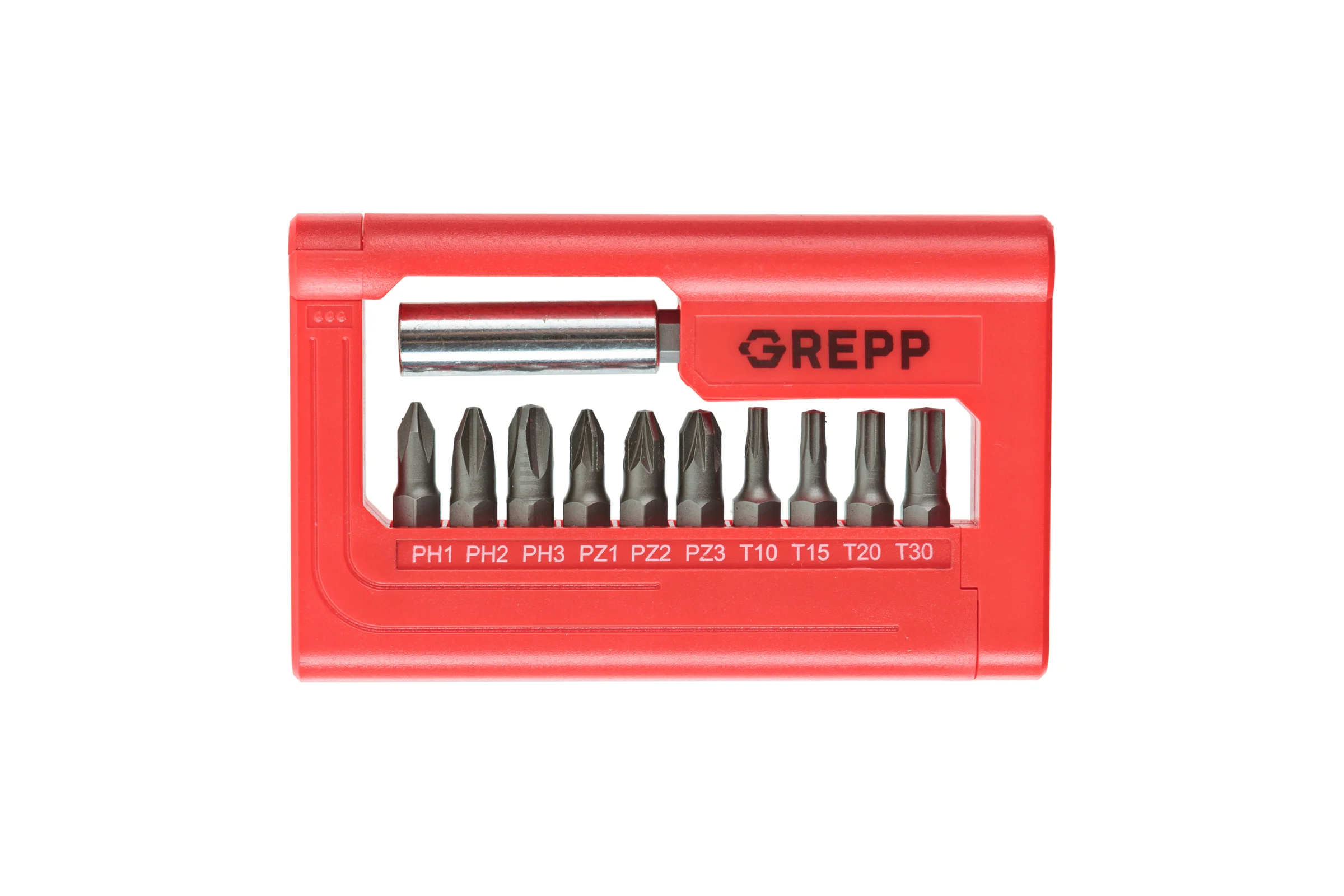 Набор бит с магнитным держателем GREPP (11шт) 11708