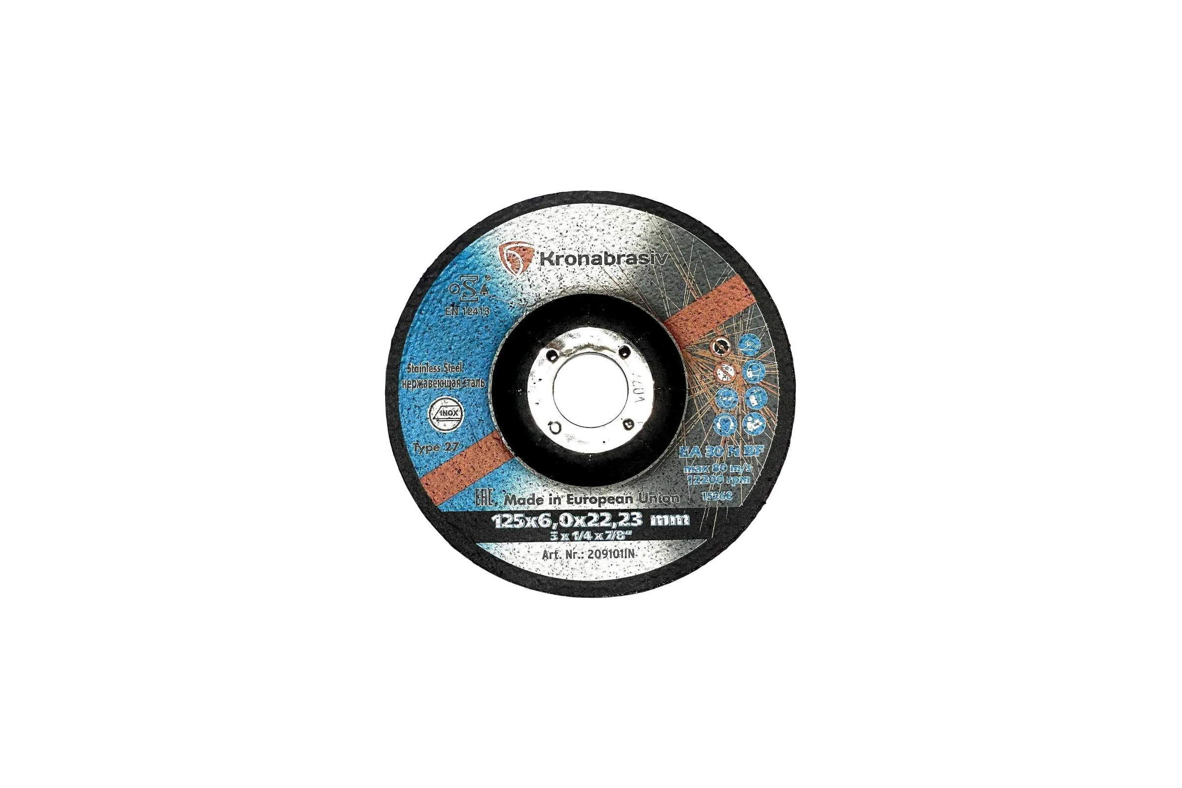 Диск зачистной KRONABRASIV 125x6.0x22.23 ECO, INOX 209101IN