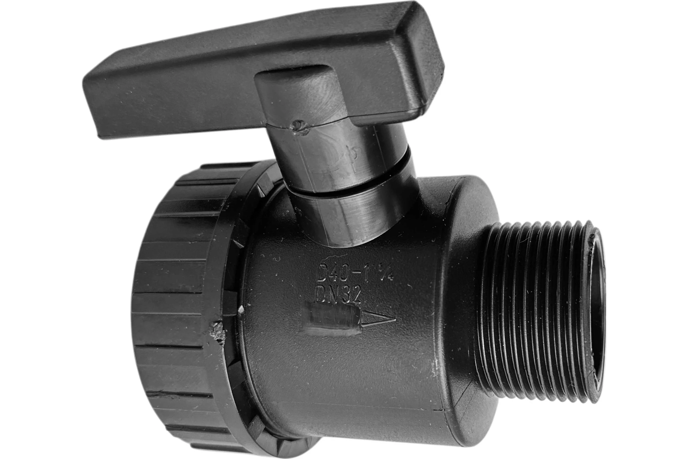 Кран пластиковый Poliext резьбовой Н1 1/4*В1 1/4 PN6 07020030