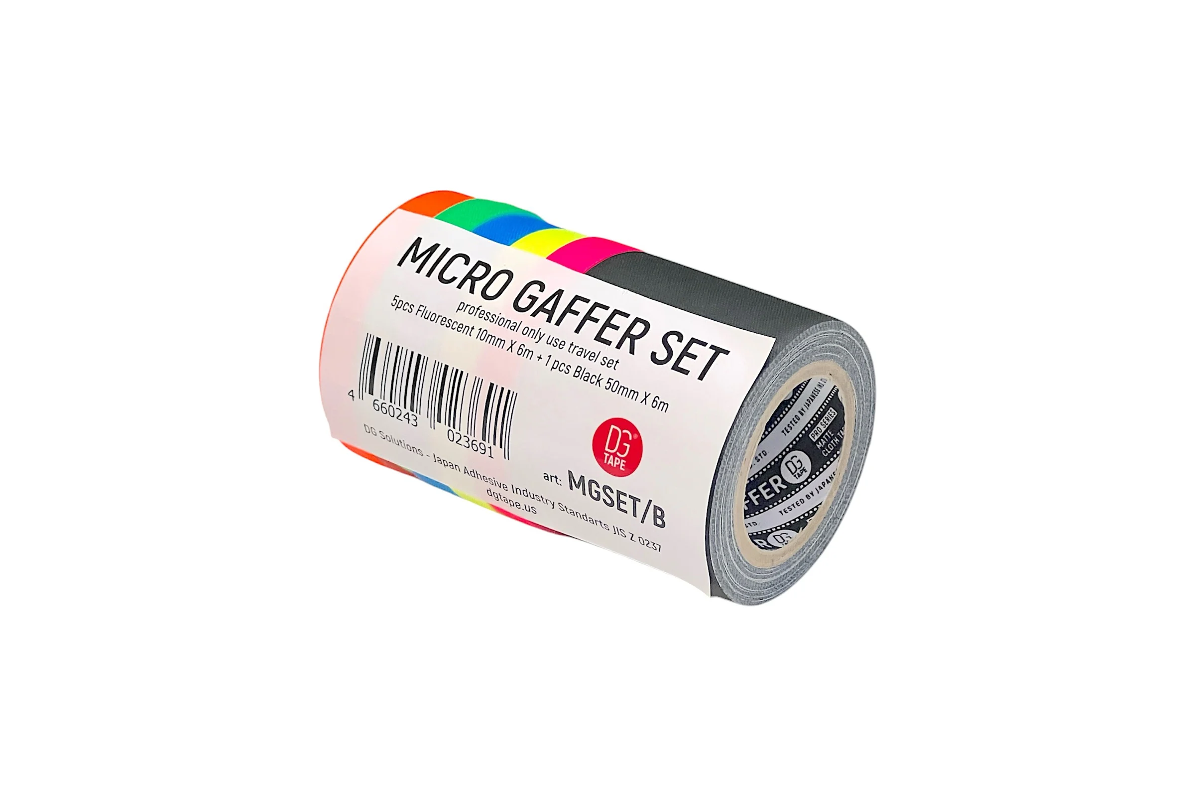 Клейкая лента DGTAPE TrueGaff - Гаффа тейп набор 5 шт. 10 мм/6 м и 1 шт. 50 мм/6 м - Micro gaffer set MGSET/B