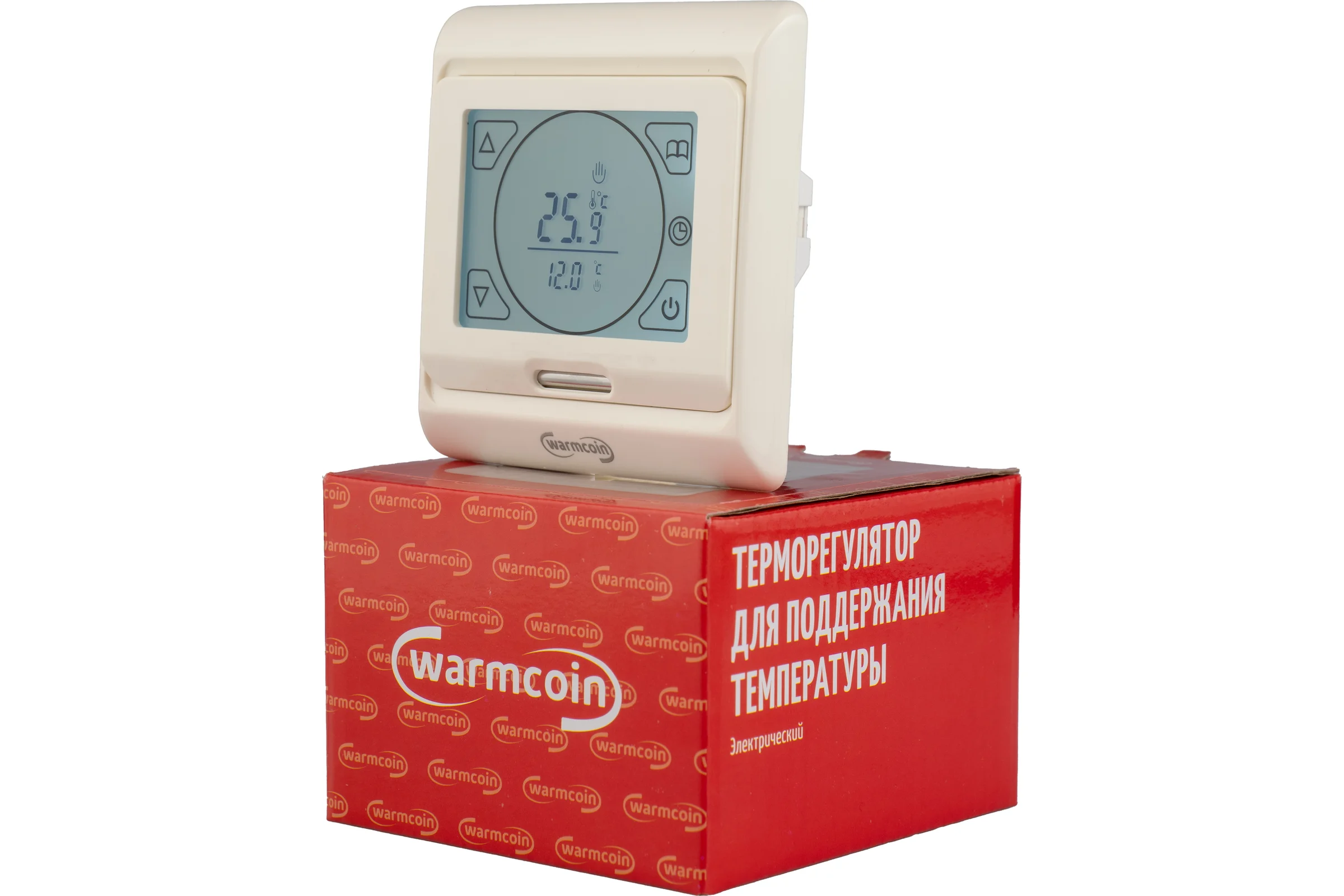 Терморегулятор программируемый Warmcoin W91 бежевый Термостат_W91_беж