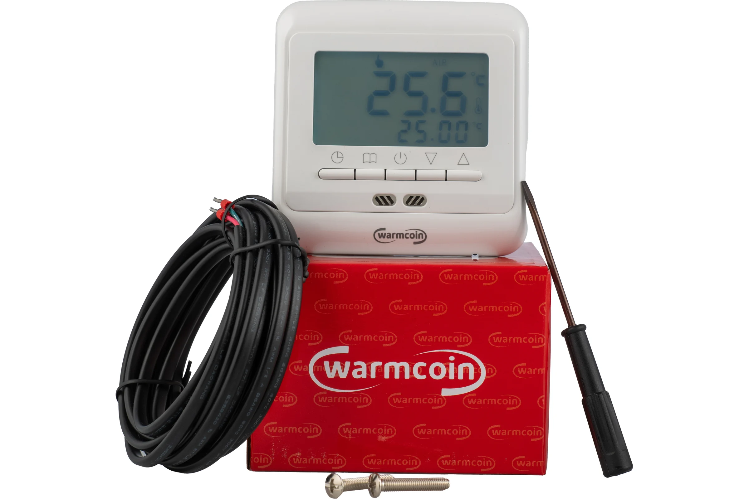 Терморегулятор программируемый Warmcoin W6000 белый W_6000