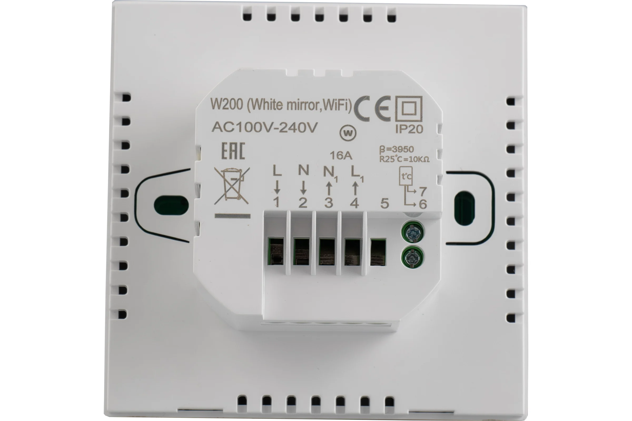 Терморегулятор программируемый c Wi-Fi Warmcoin W200 Mirror белый W200_WIFI_белый_зерк