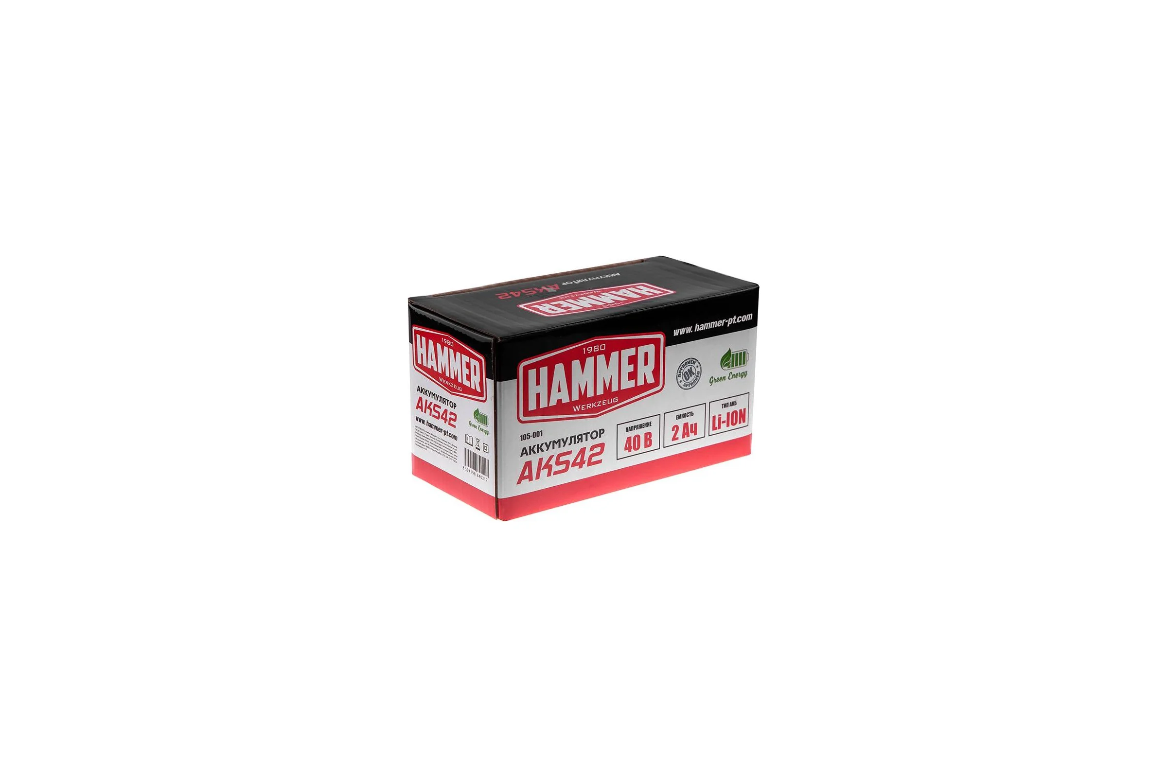 Аккумулятор для садовой техники AKS42 (40 В; 2 Ач; Li-Ion) Hammer 641215
