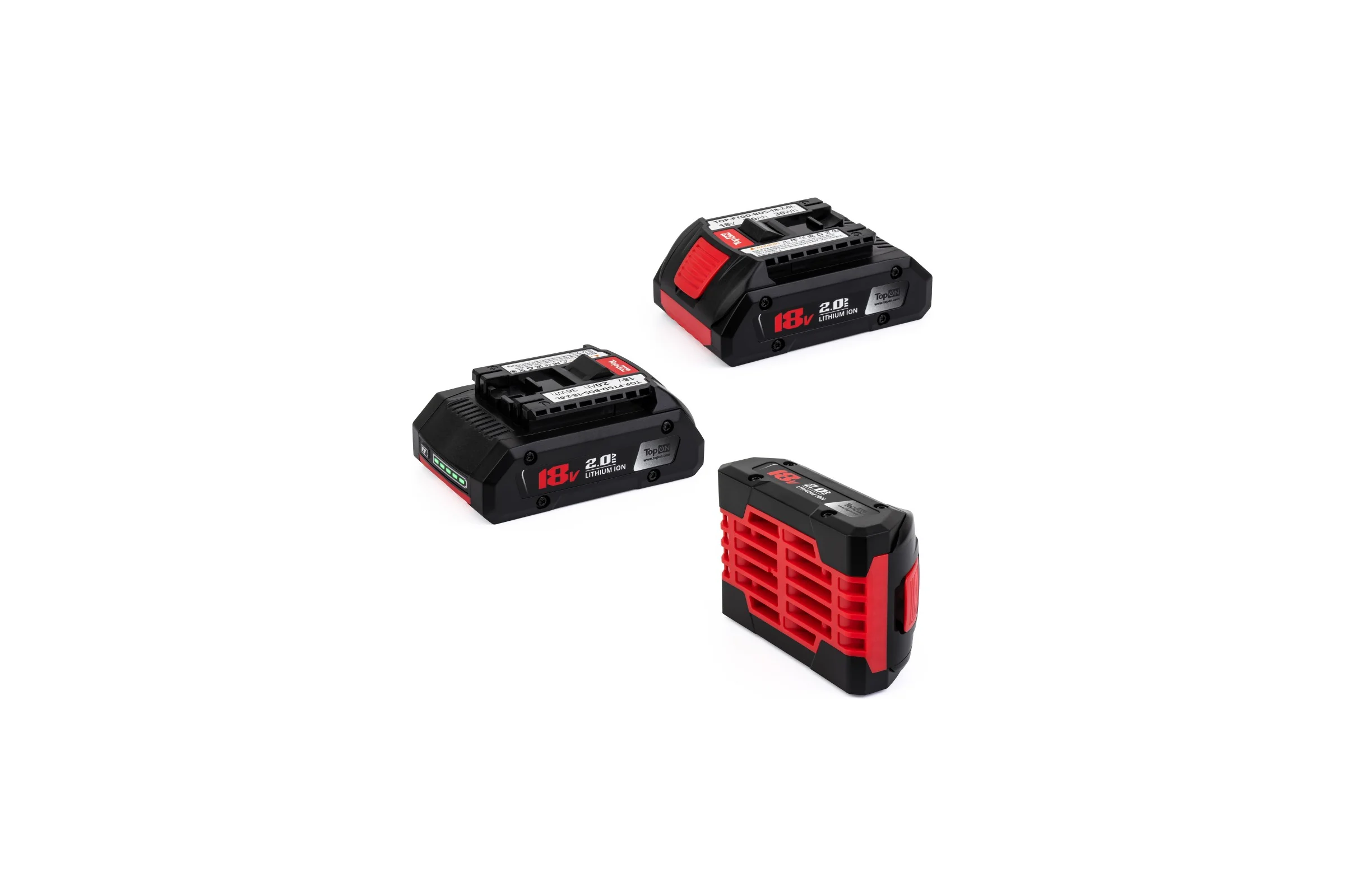 Аккумулятор для Bosch TopOn 18V 2.0Ah (Li-ion) LED PN: 2607336170 TOP-PTGD-BOS-18-2.0L