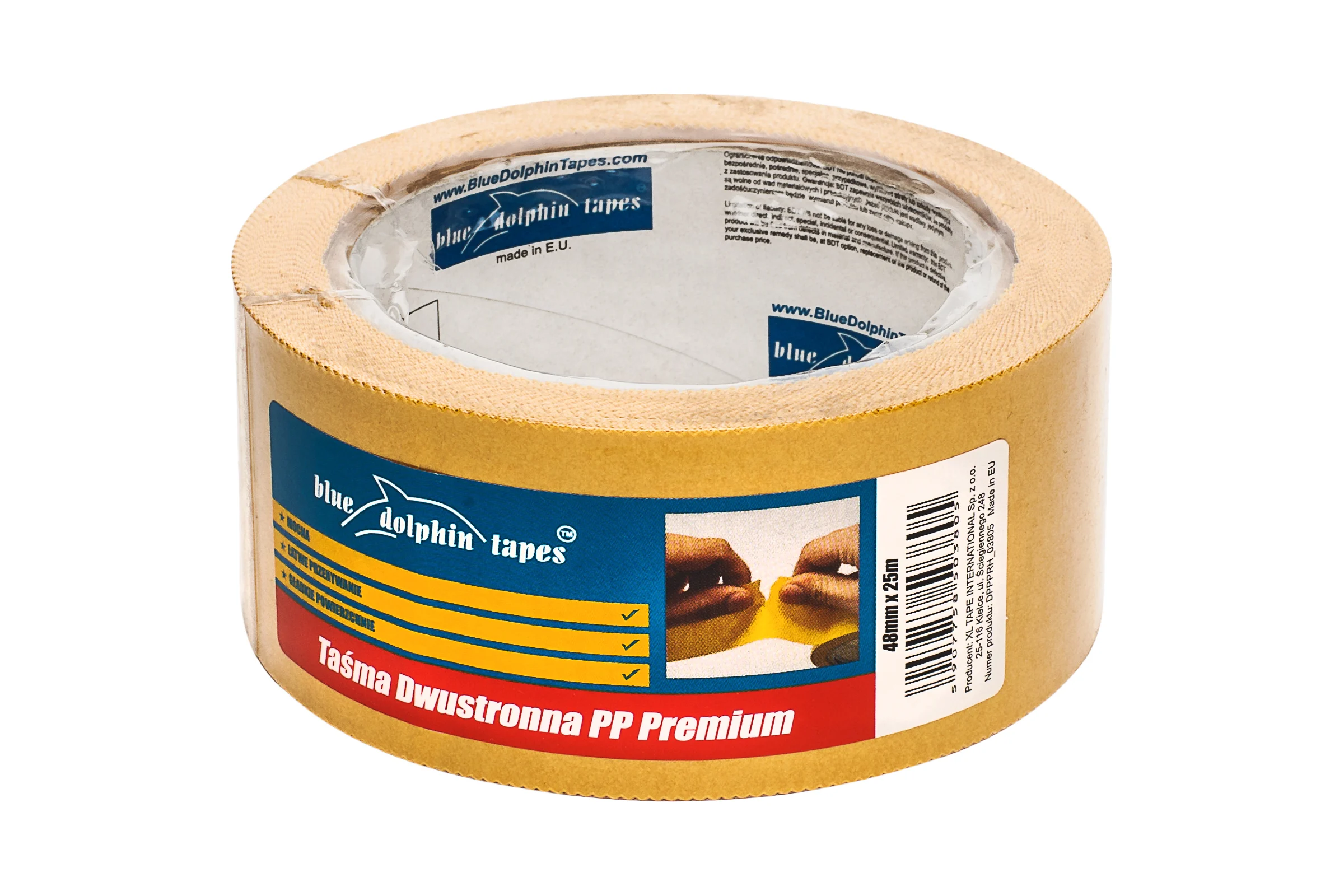Двухсторонняя клейкая лента Blue Dolphin Premium 48мм х 25м DPPPRH03805CZS DPPPRH_03805_CZS