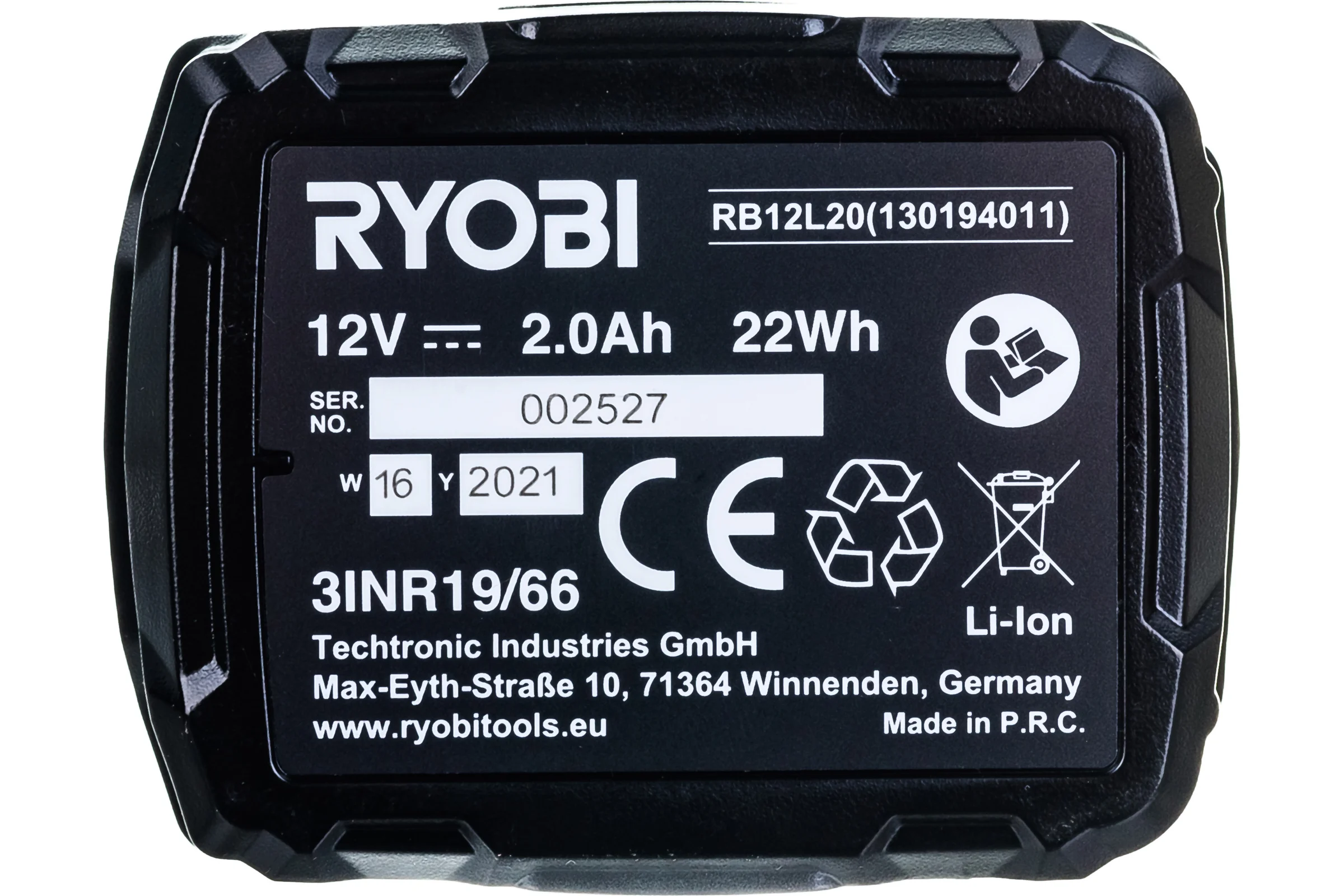 Аккумулятор RB12L20 (12В; 2А*ч; Li-Ion) Ryobi 5133005089