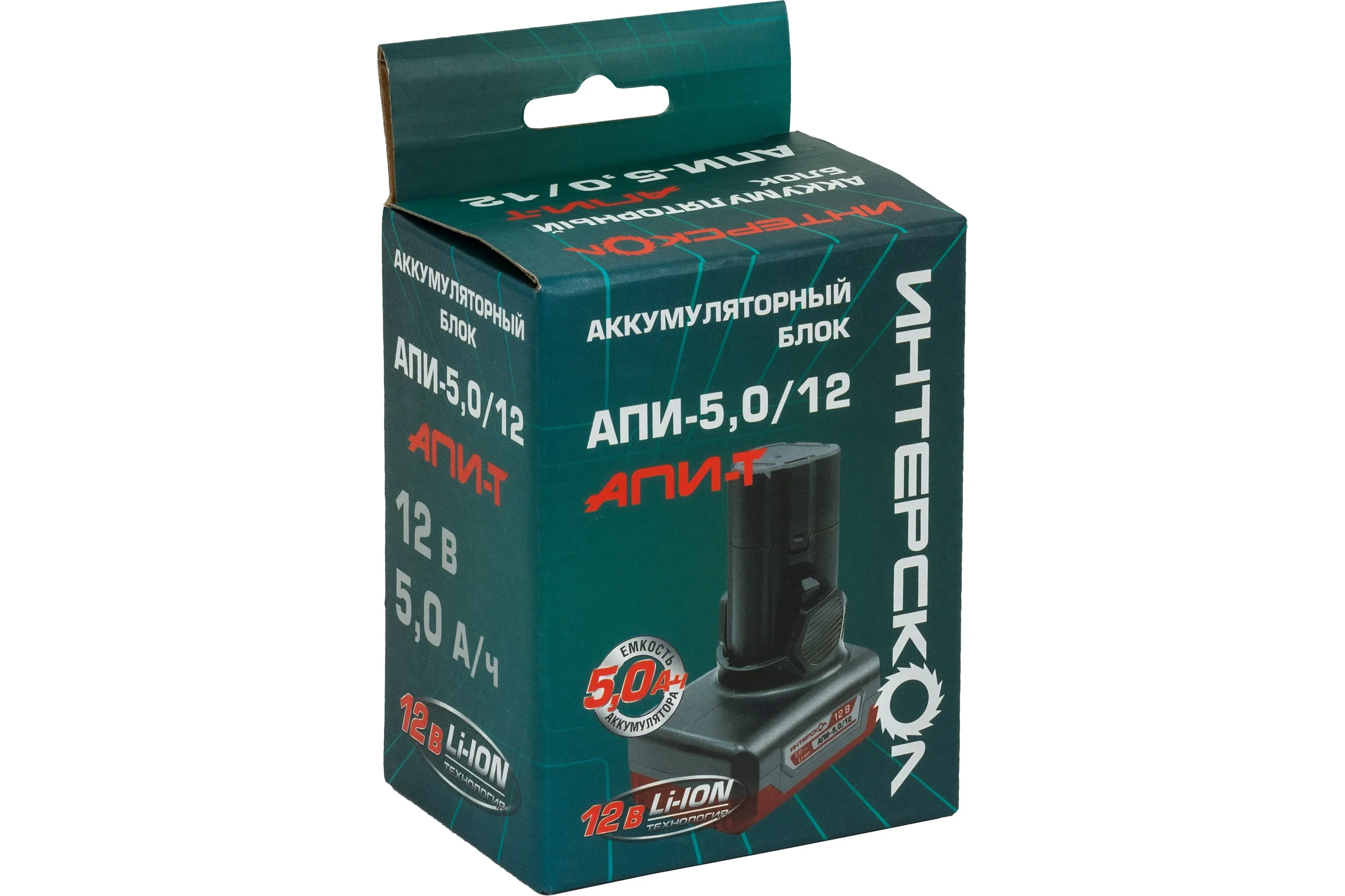 Аккумуляторный блок Интерскол БА-5,0/12 5,0 Ач, 12В, Li-ion, АПИ-Т 2400.128