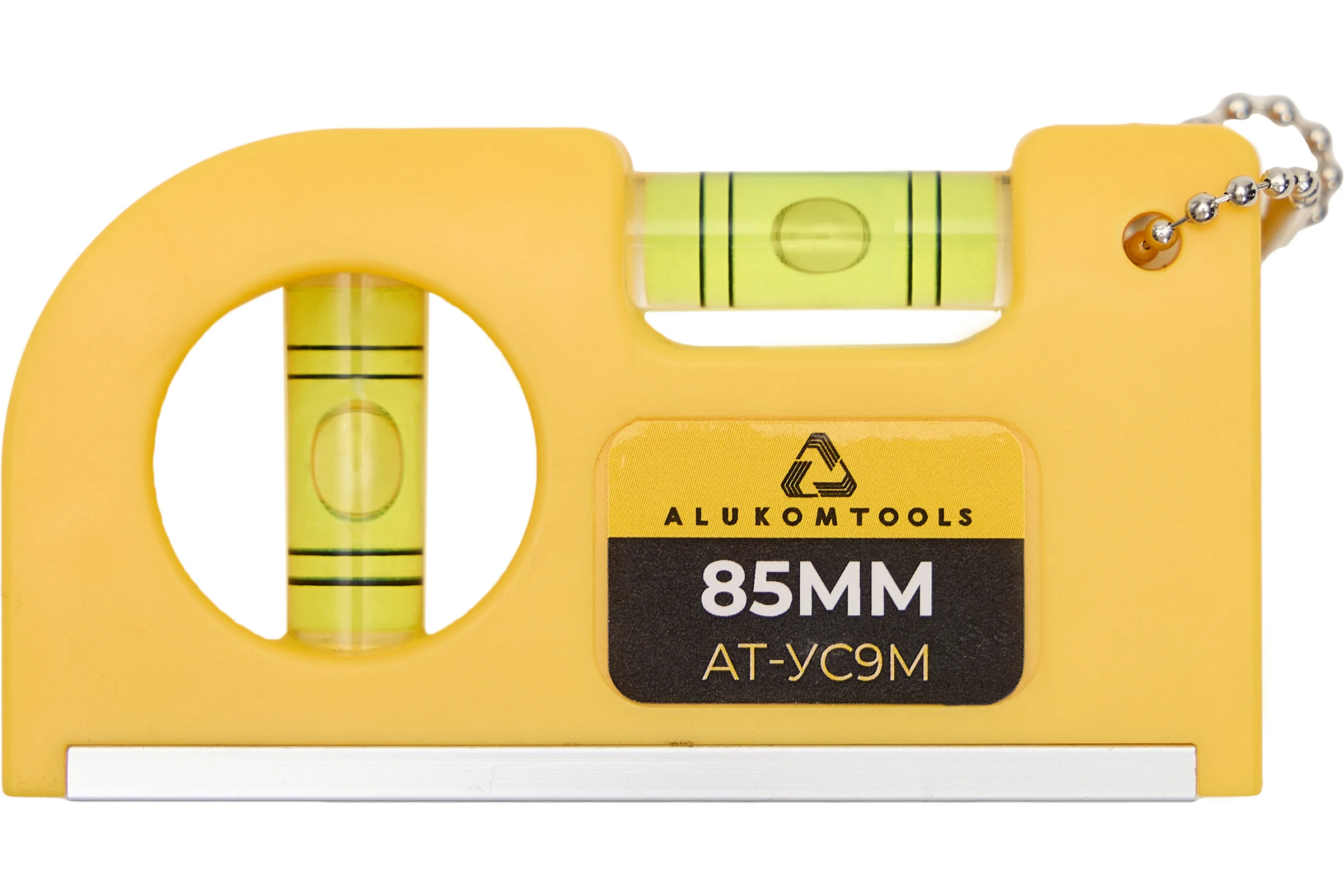 Мини-уровень строительный магнитный ALUKOMTOOLS 85 мм АТ-УС9М