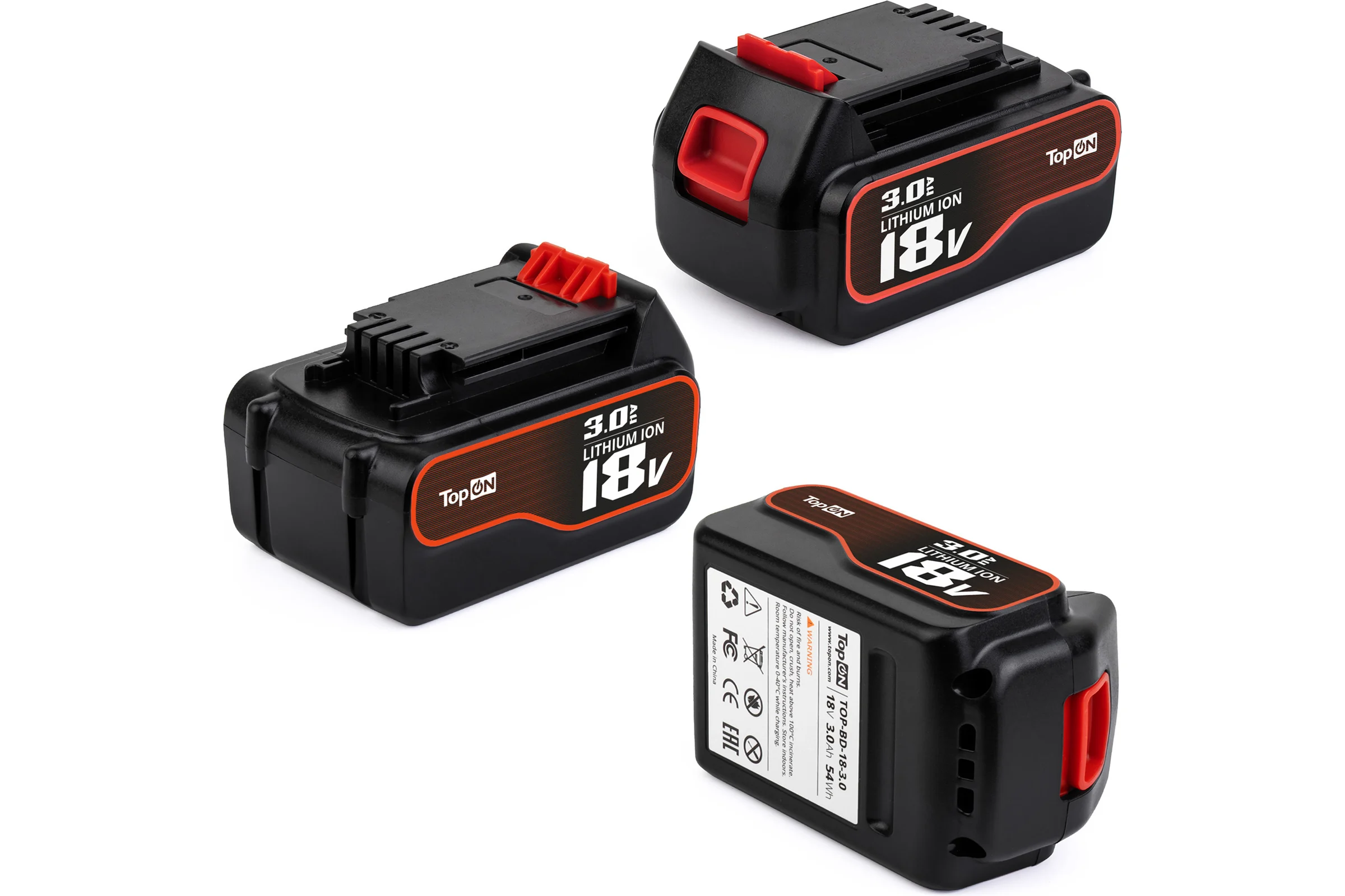 Аккумулятор для Black & Decker TopON 18В, 3.0Ah, Li-ion PN: BL4018-XJ TOP-BD-18-3.0