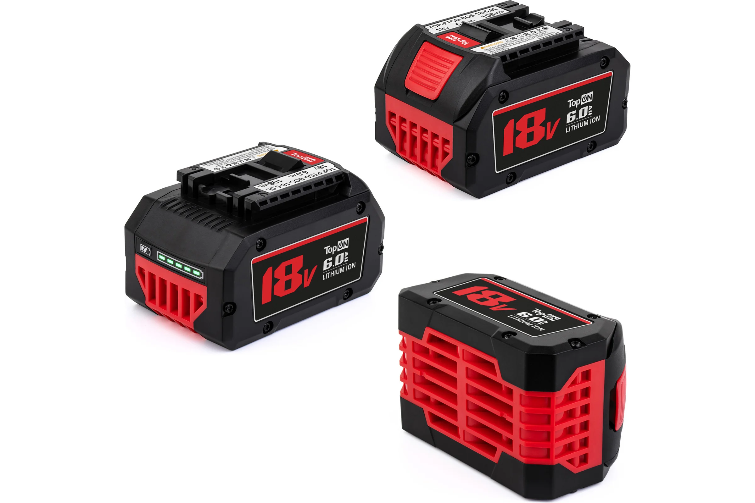Аккумулятор TopON для Bosch 18V 6.0Ah (Li-ion) PN: 2607336171 TOP-PTGD-BOS-18-6.0