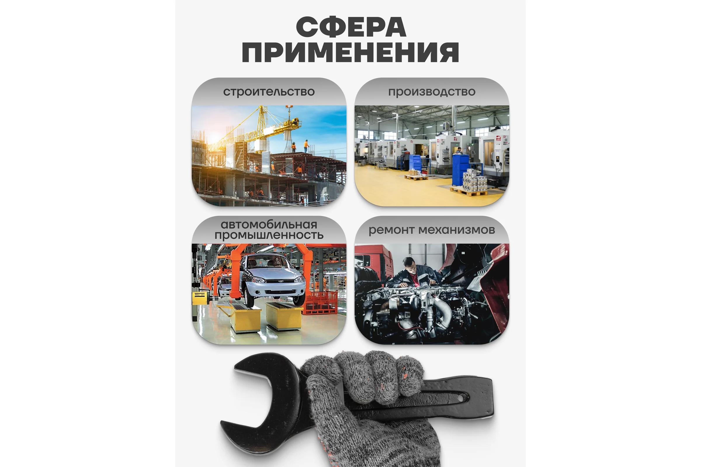 Рожковый ударный односторонний ключ FORCEKRAFT 46мм FK-79146(26872)