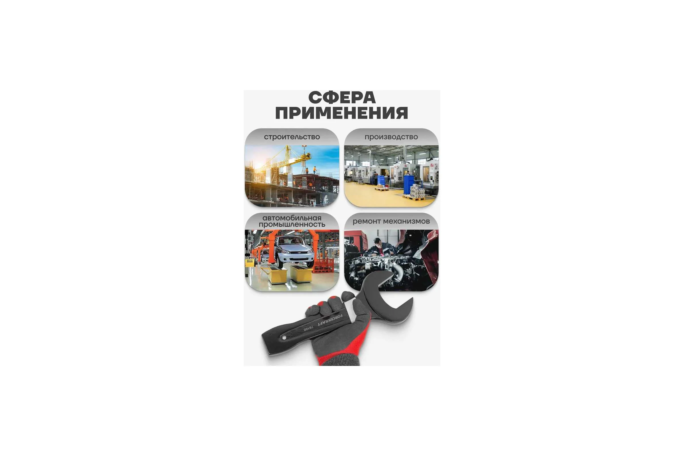 Рожковый ключ Forcekraft ударный односторонний 60мм FK-79160(26875)