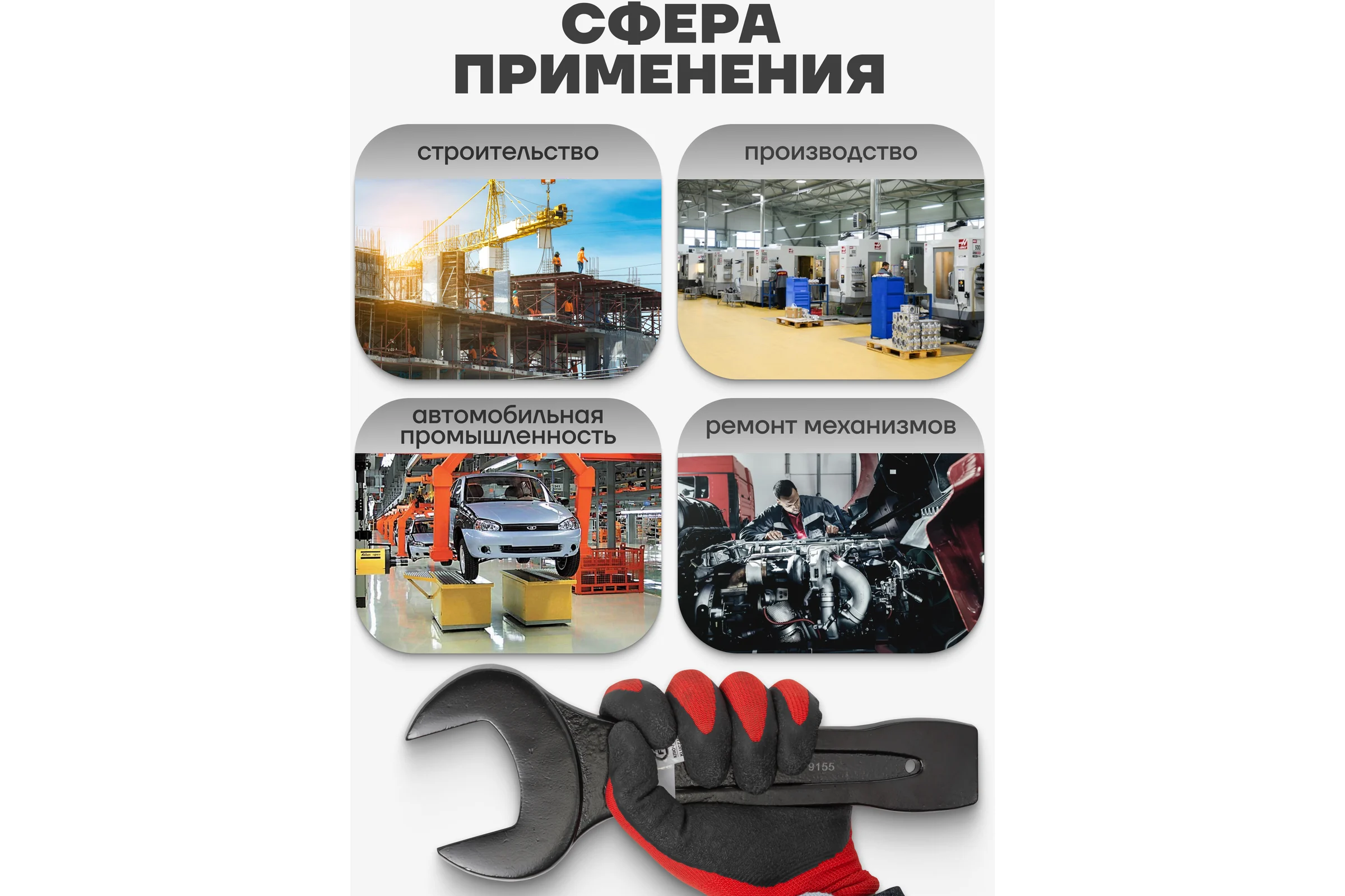 Рожковый ключ Forcekraft ударный односторонний 55мм FK-79155(26874)