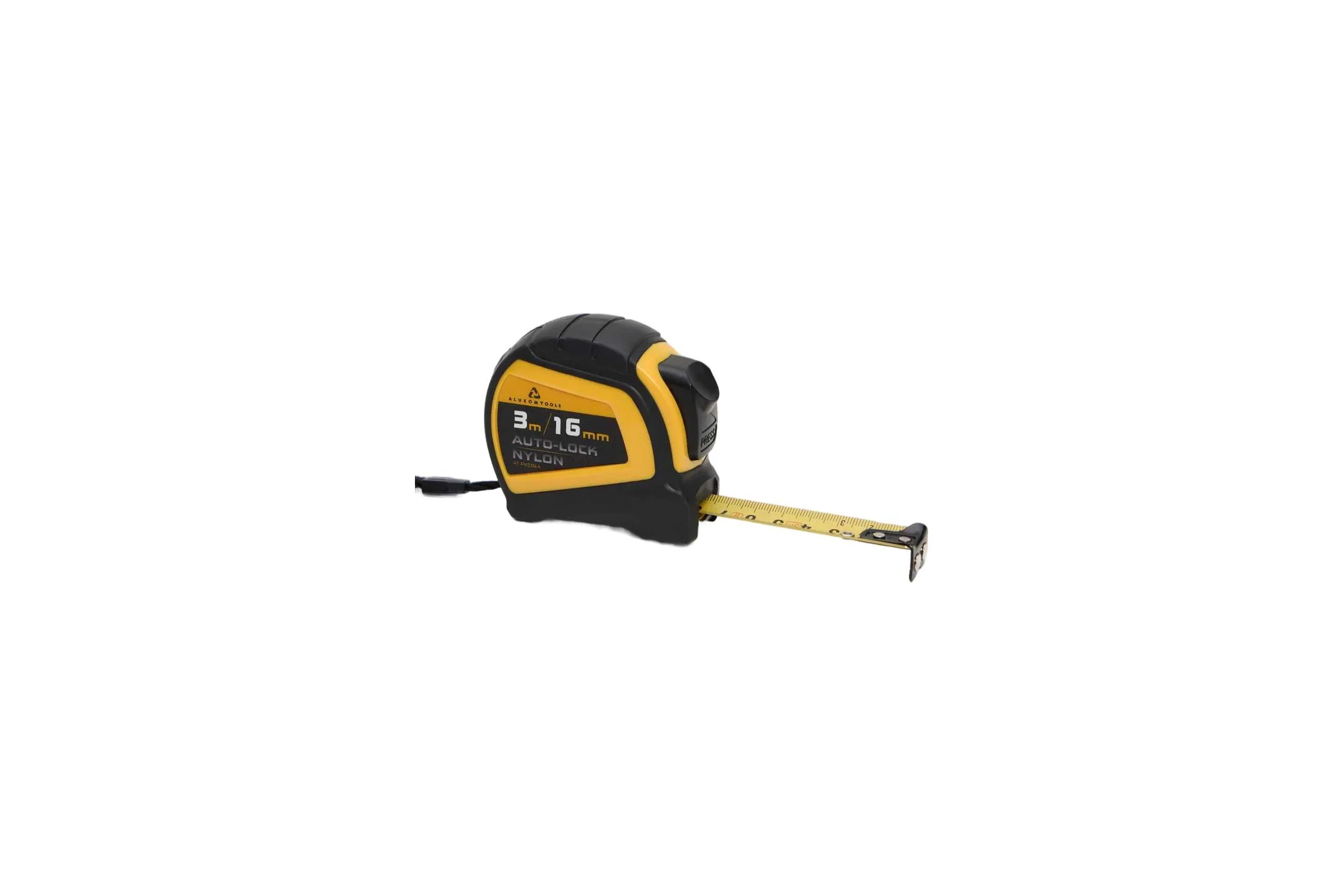Рулетка измерительная ALUKOMTOOLS AUTOLOCK 3мх16мм, нейлоновое покрытие, магнитный зацеп АТ-РИ3316А