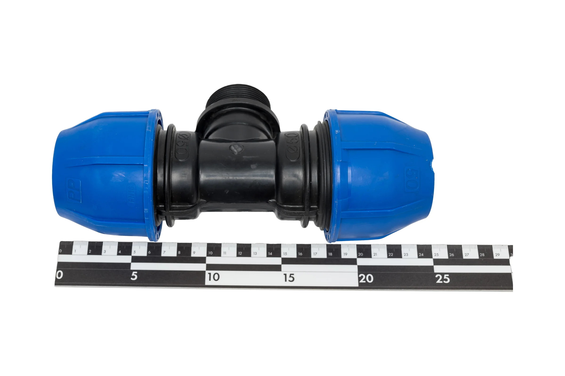 Компрессионный переходной тройник Millennium ПНД 50-11/2" с наружной резьбой PFTM5040