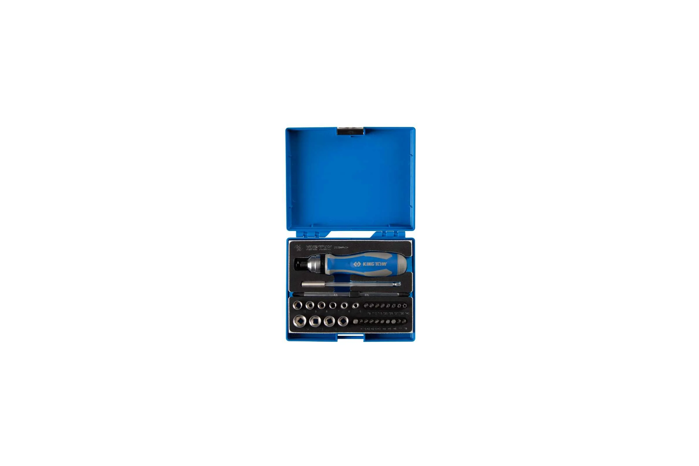 Набор вставок (бит) KING TONY 1/4, PH, PZ, Hex, Torx, Slotted, 39 предметов 2539MRV04