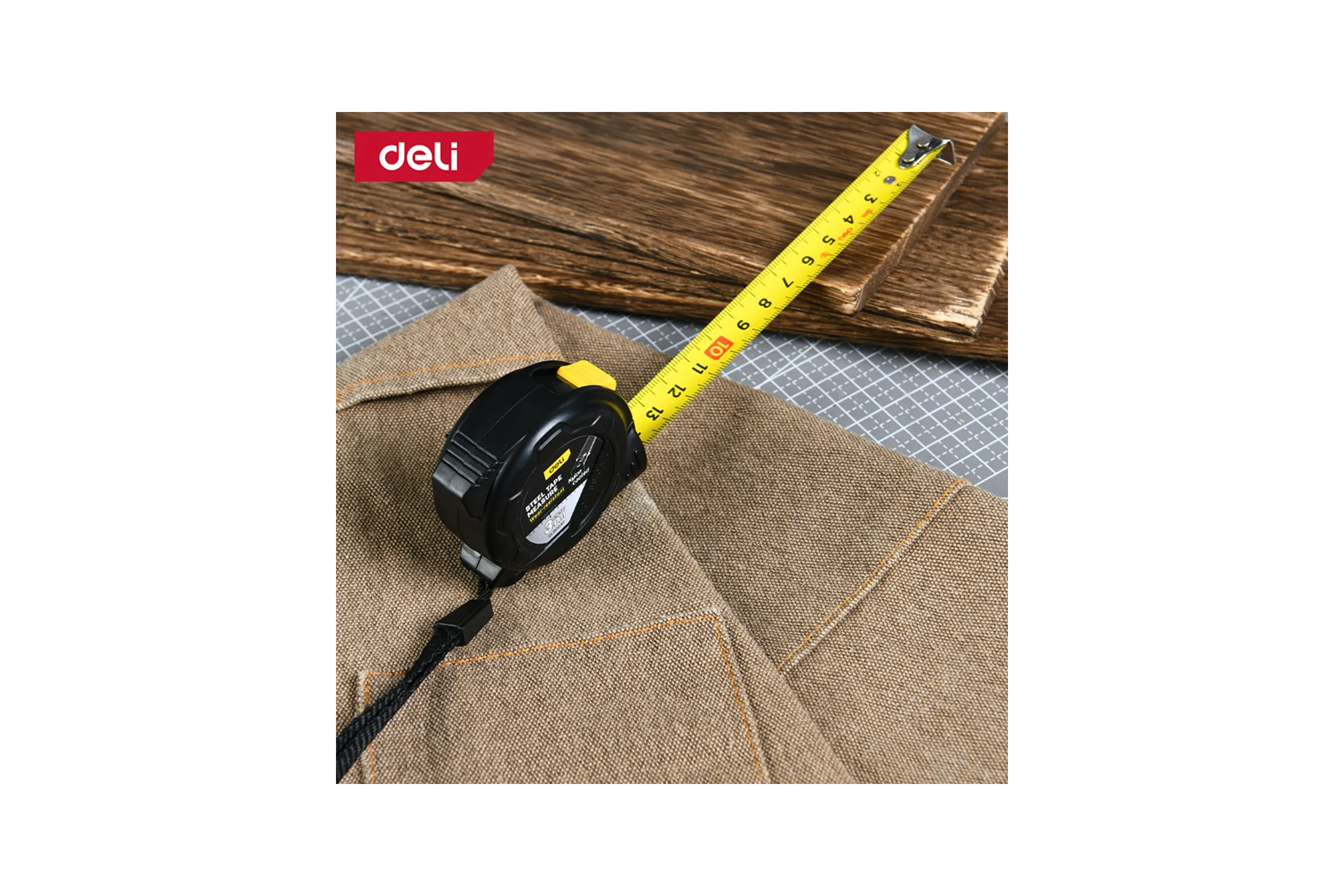 Профессиональная рулетка с двойным стопором DELI 3м х 16мм DL9003P 178663
