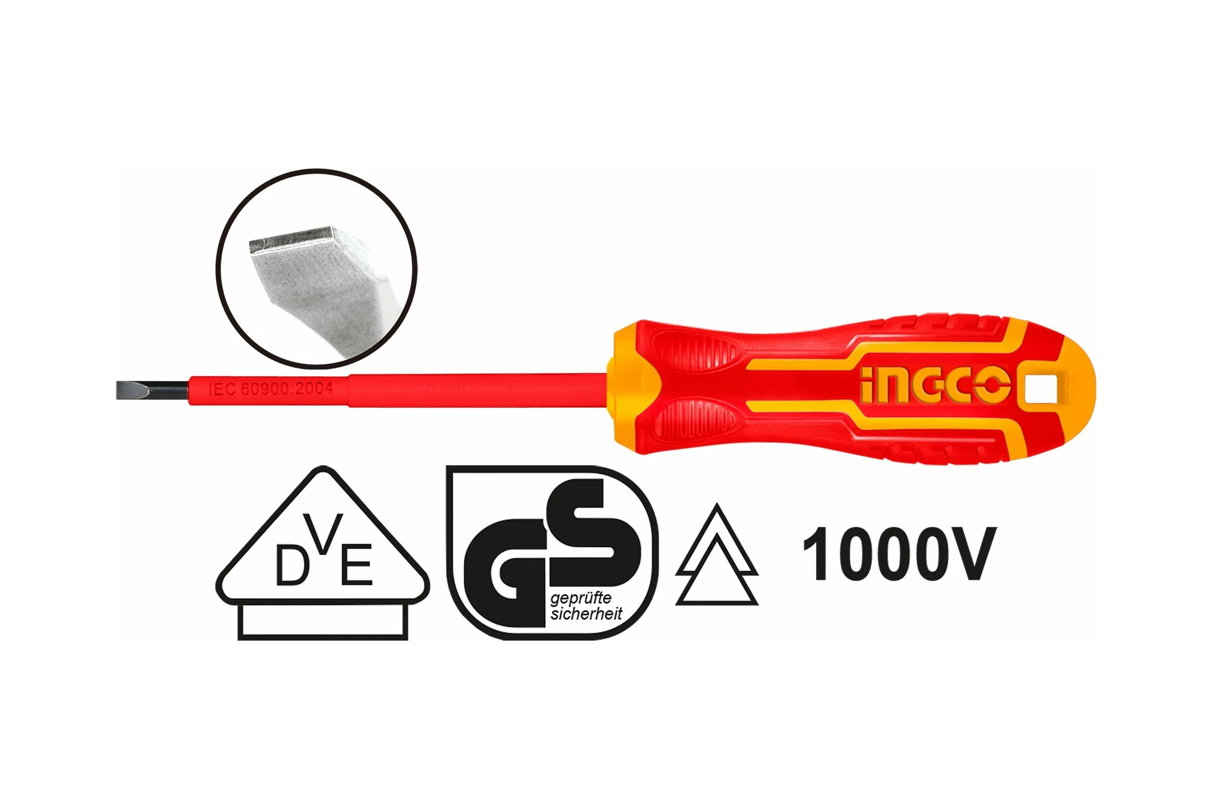 Диэлектрическая плоская отвертка INGCO SL4x100 мм HISD814100