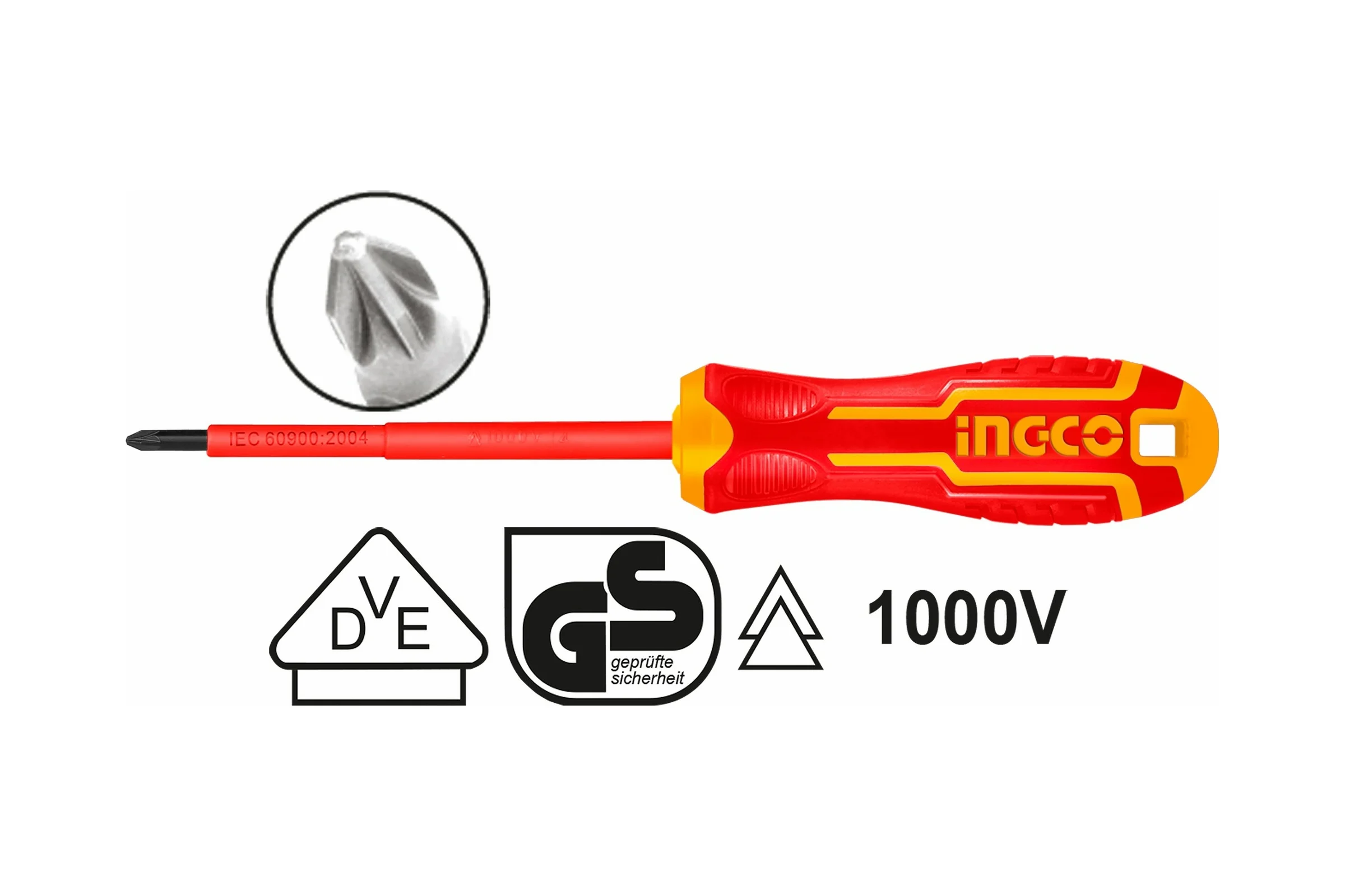 Диэлектрическая крестовая отвертка INGCO PZ1x80 мм HISD81PZ180