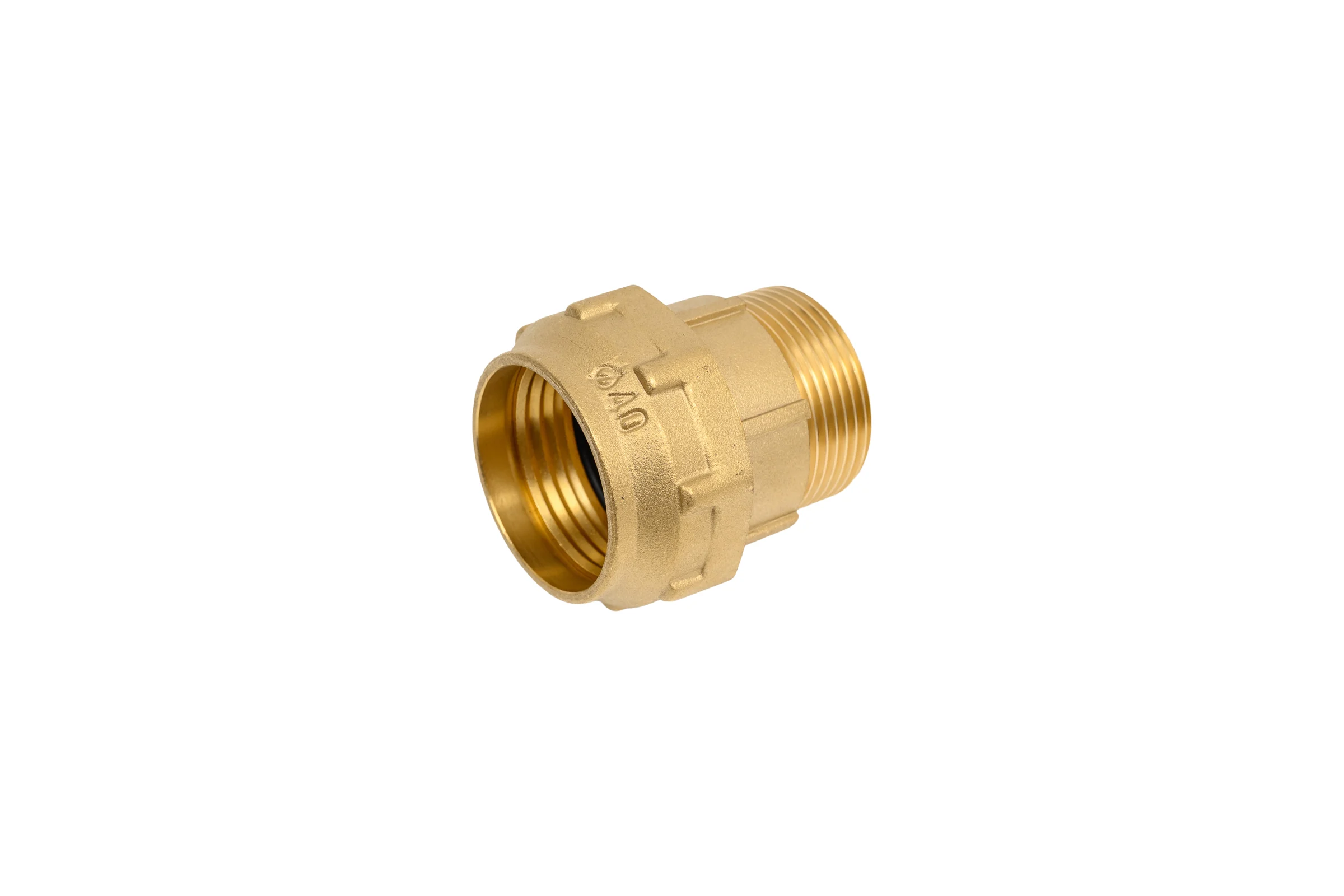 Муфта прямая латунная для ПНД труб Millennium 40-1 1/4" с наружной резьбой PFBM4032 (715 11/4")