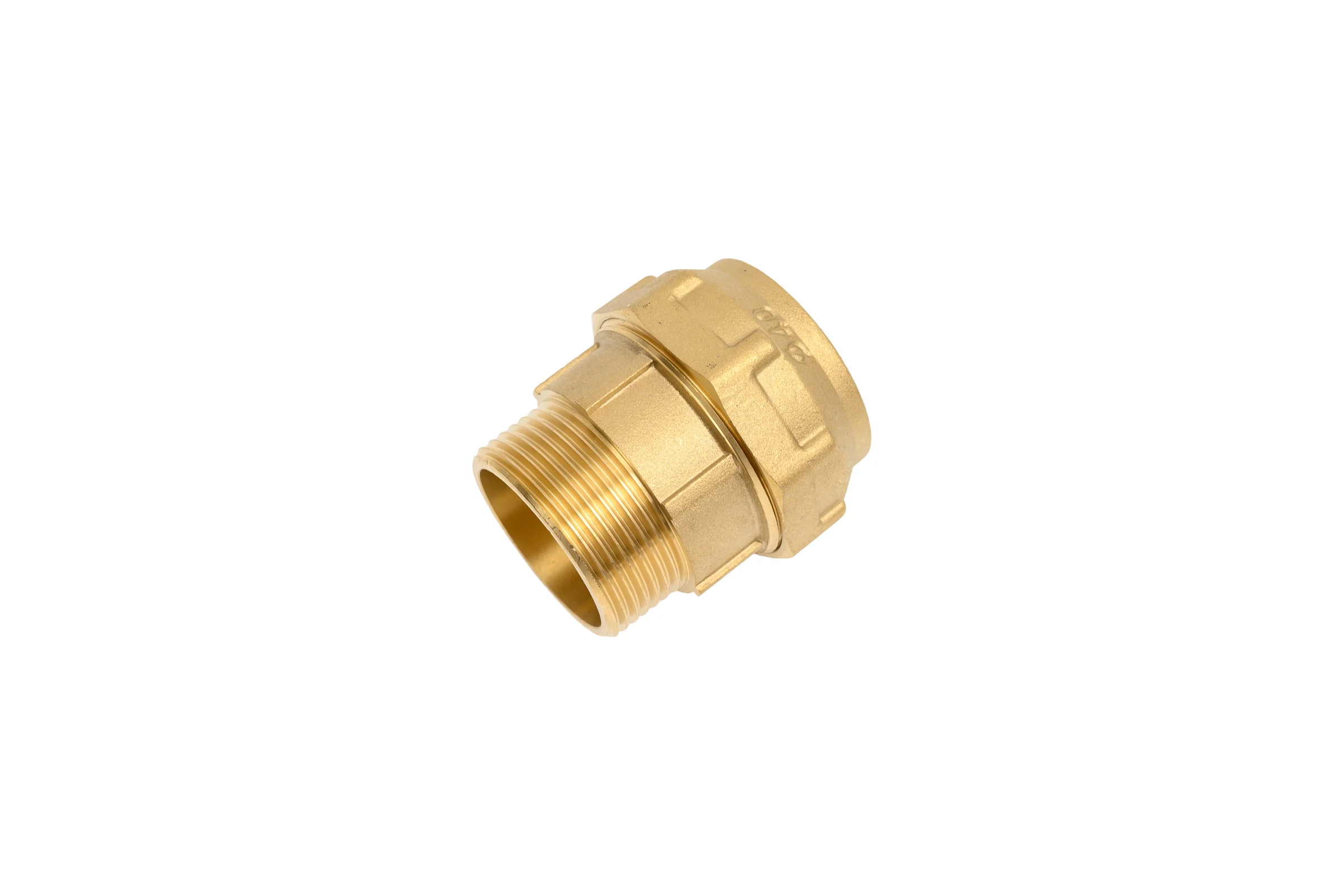 Муфта прямая латунная для ПНД труб Millennium 40-1 1/4" с наружной резьбой PFBM4032 (715 11/4")