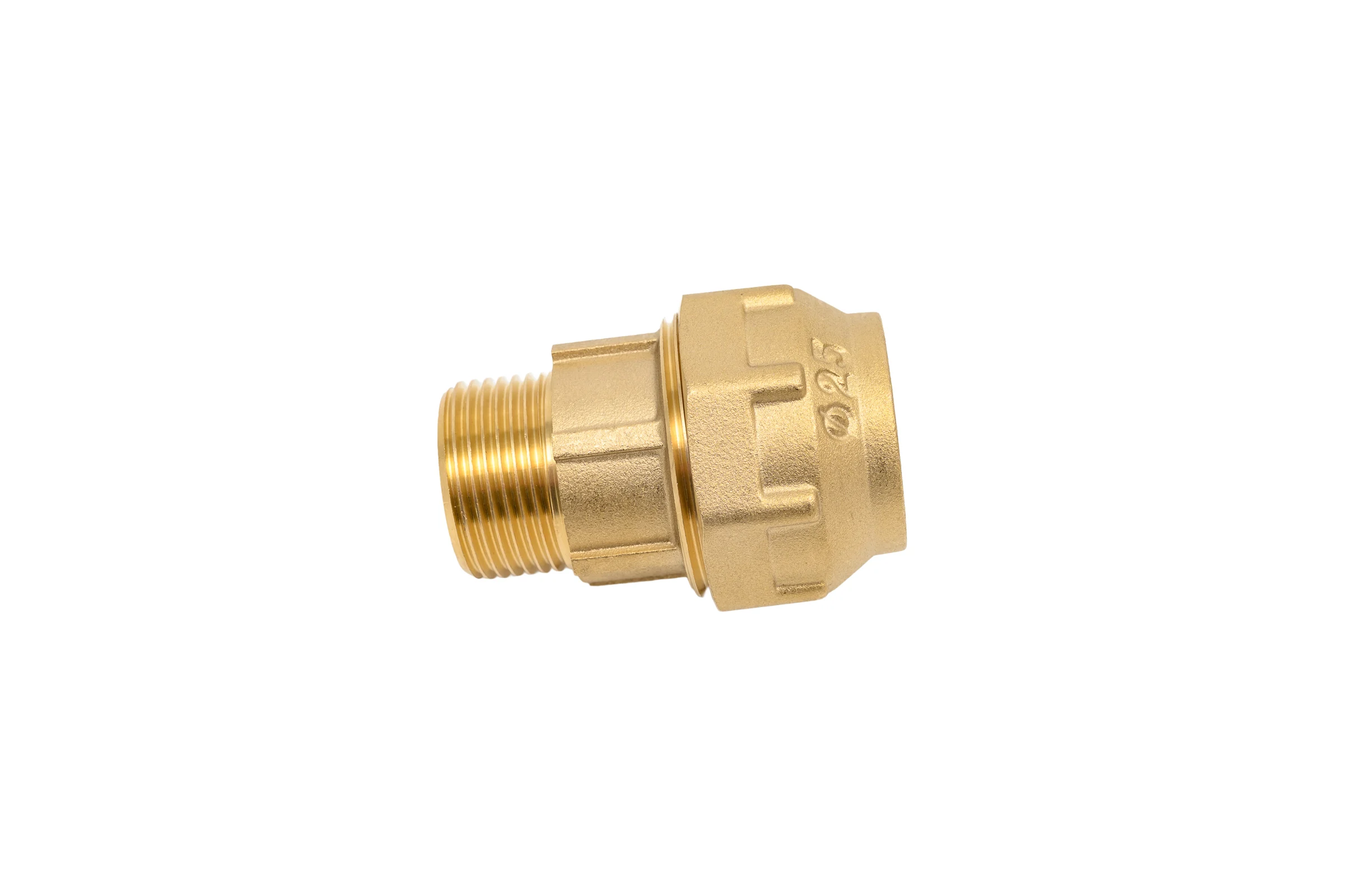 Муфта прямая латунная для ПНД труб Millennium 25-3/4" с наружной резьбой PFBM2534 (715 3/4")