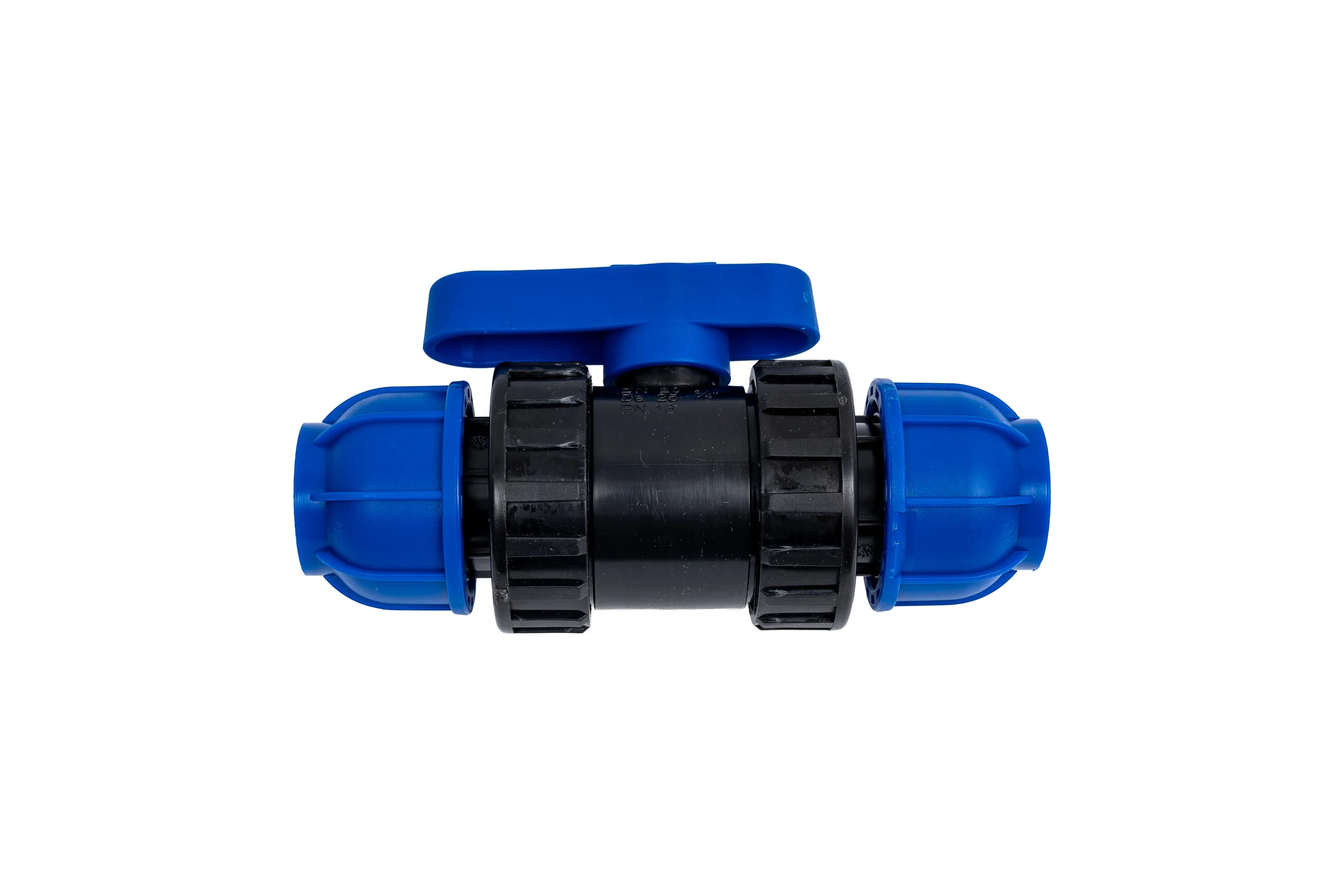 Компрессионный шаровой кран Millennium ПНД, 25-25, PN10 PEKP2525