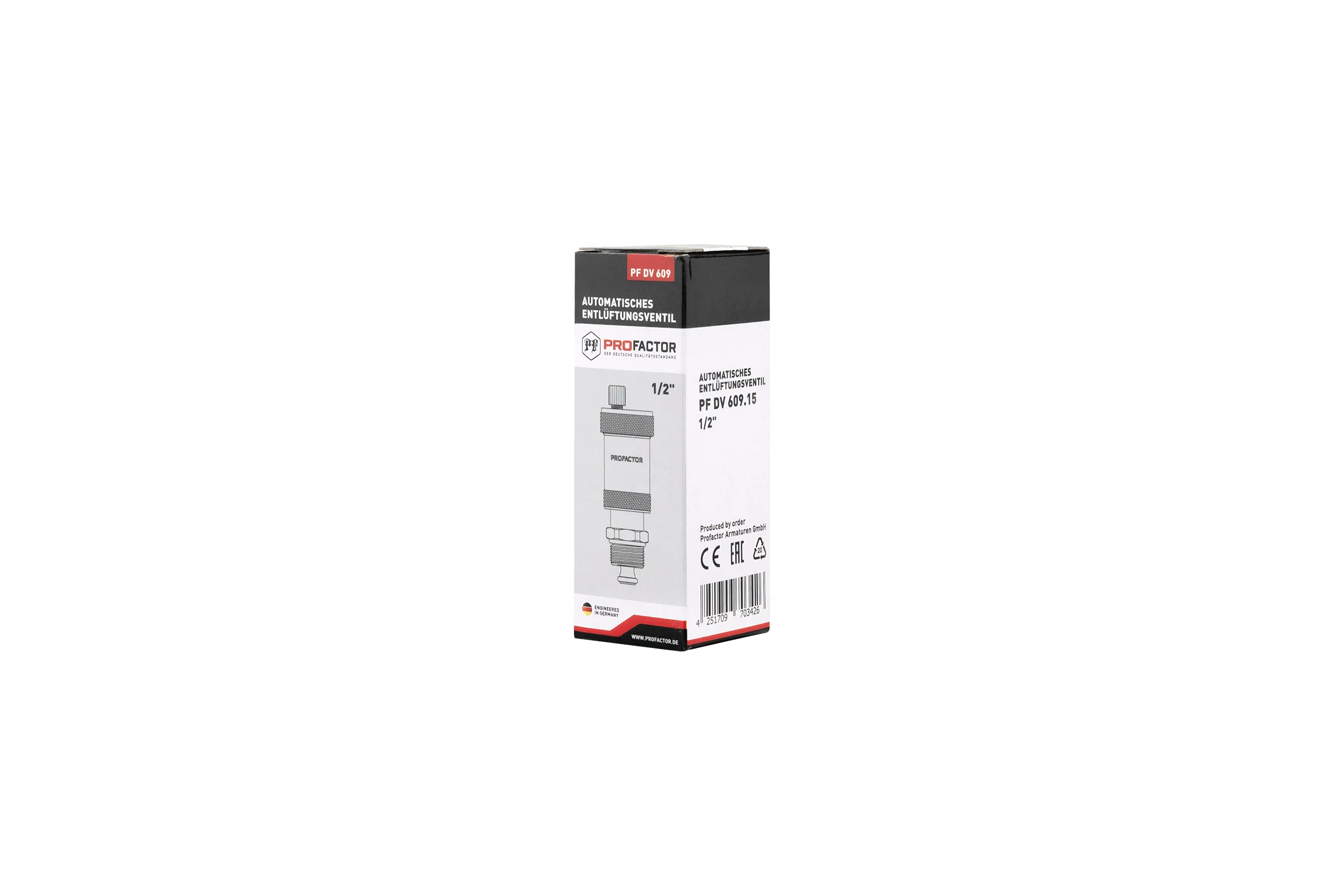 Воздухоотводчик автоматический с отсекающим клапаном 1/2 PROFACTOR PF DV 609.15