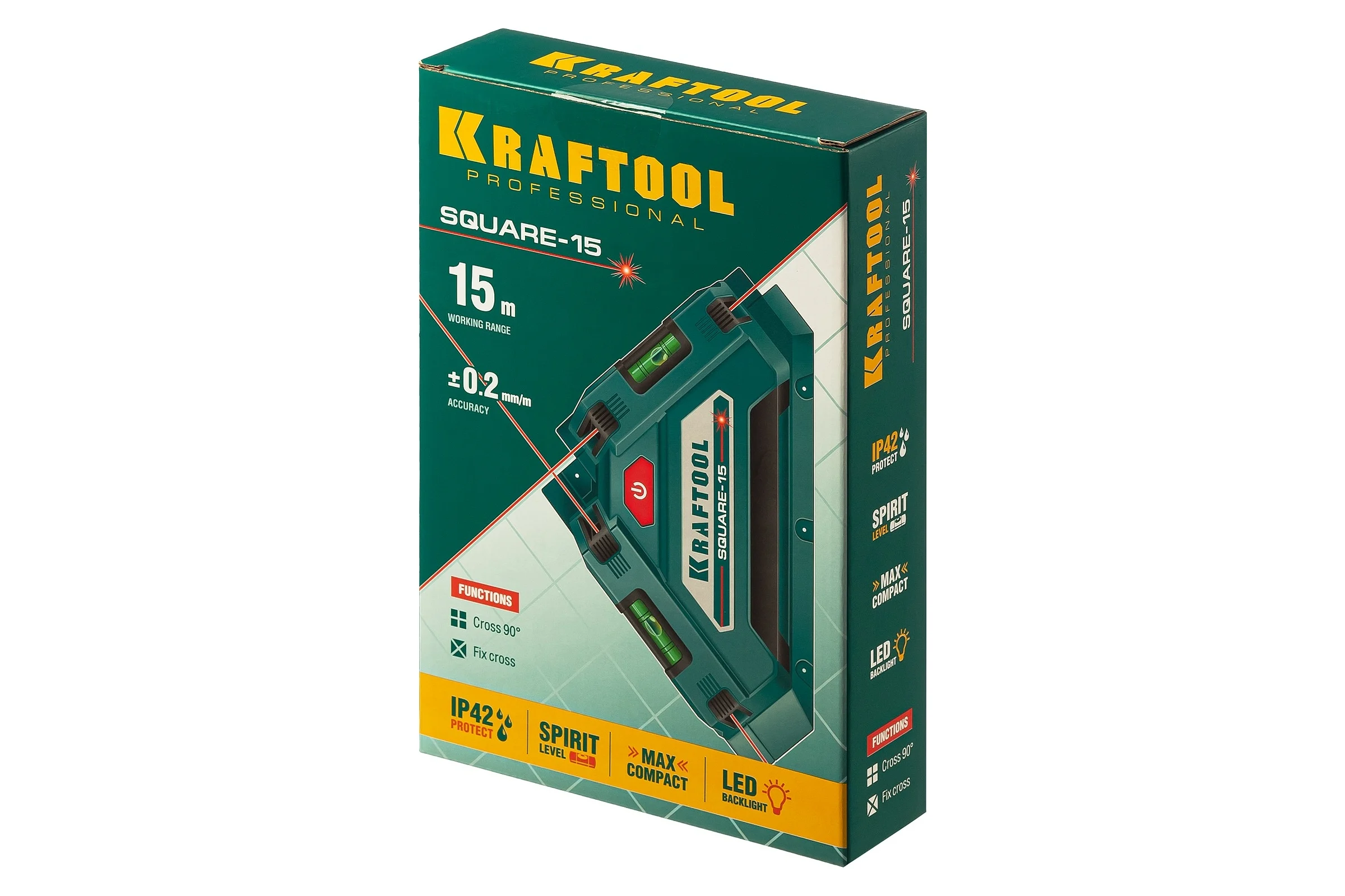 Лазерный угольник для кафеля KRAFTOOL Square-15 34705
