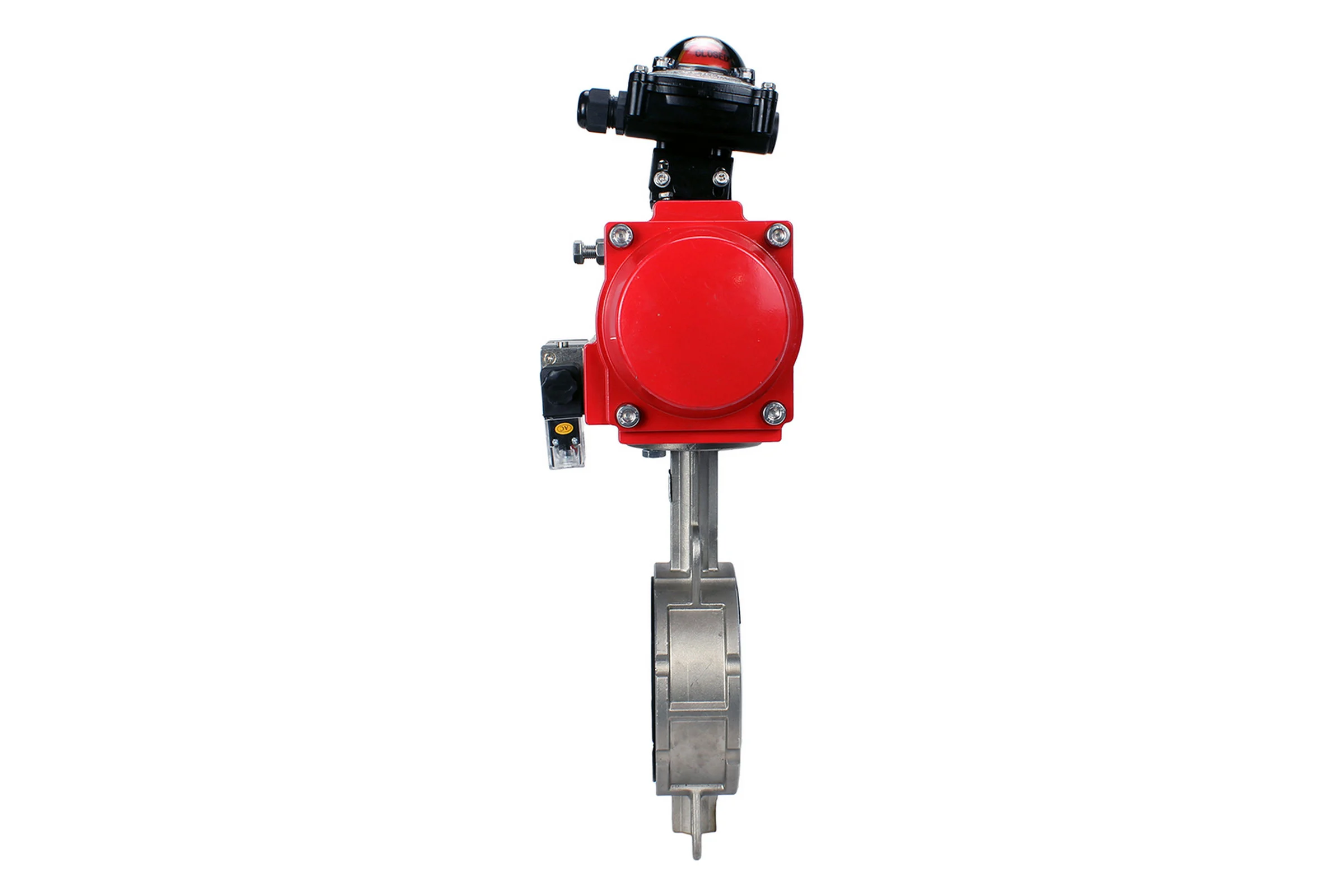 Затвор DN.ru 316L-316L-PTFE Ду65 Ру16 с пневмоприводом, пневмораспределителем, БКВ D050-00200