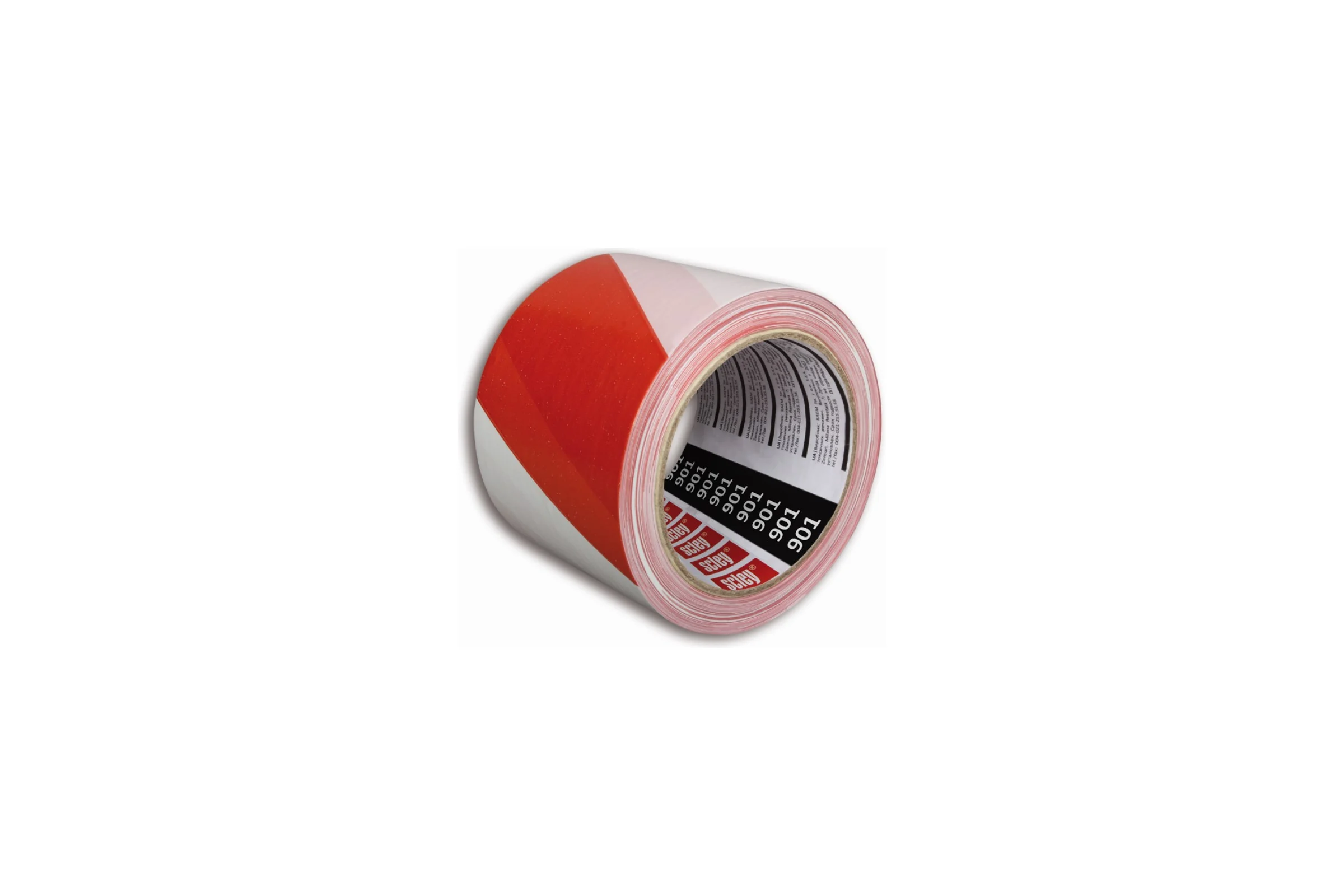 Сигнально - ограждающая лента SCLEY 80мм x 100 м, двухсторонняя, красно-белая 0370-010008