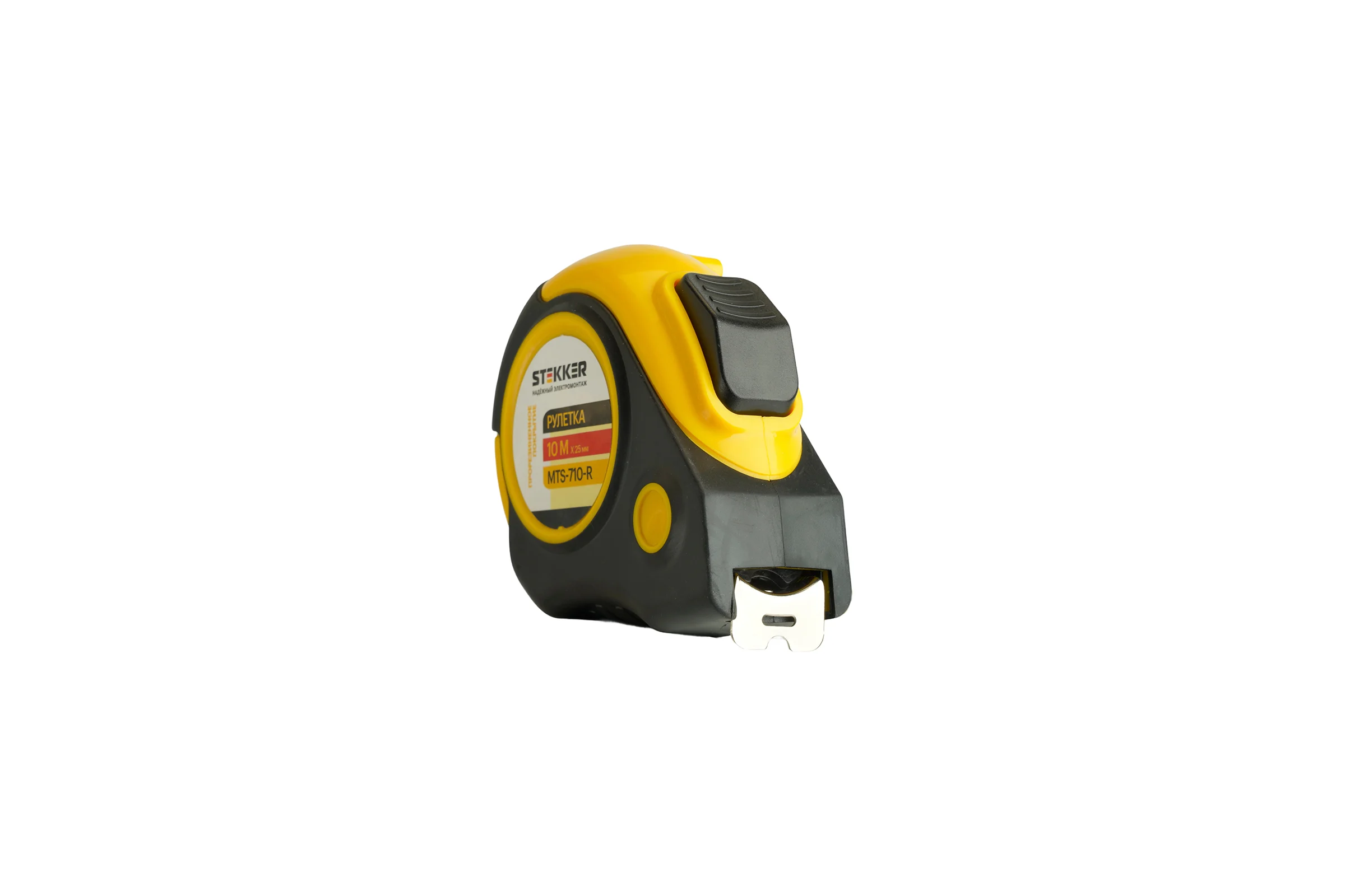 Рулетка STEKKER MTS-710-R 10 м х 25 мм, прорезиненное покрытие, II класс точности 50204