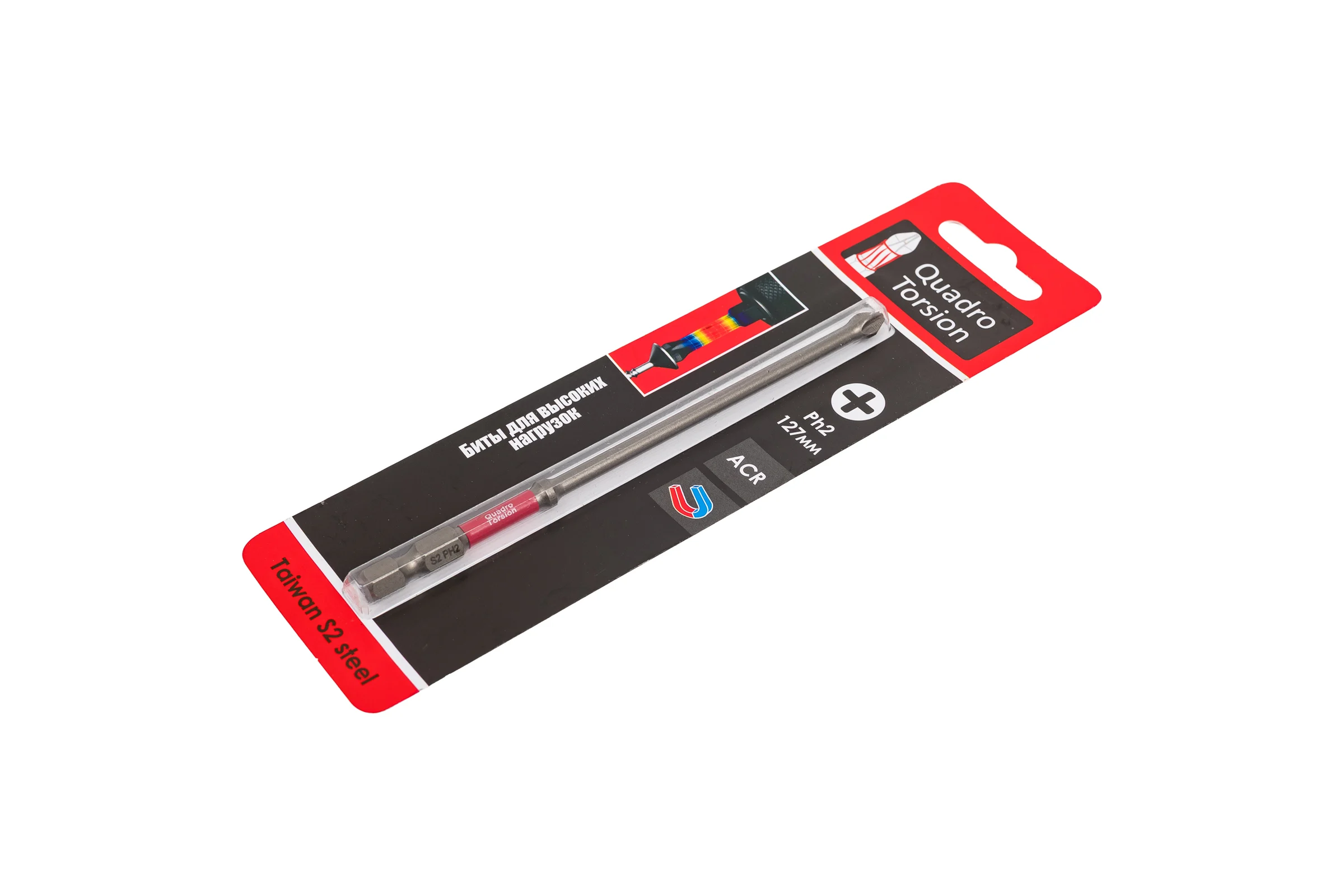 Бита Quadro Torsion 1/4 E6,3 магн., S2, ACR, Ph2, 127мм, 1 шт. 412127-1